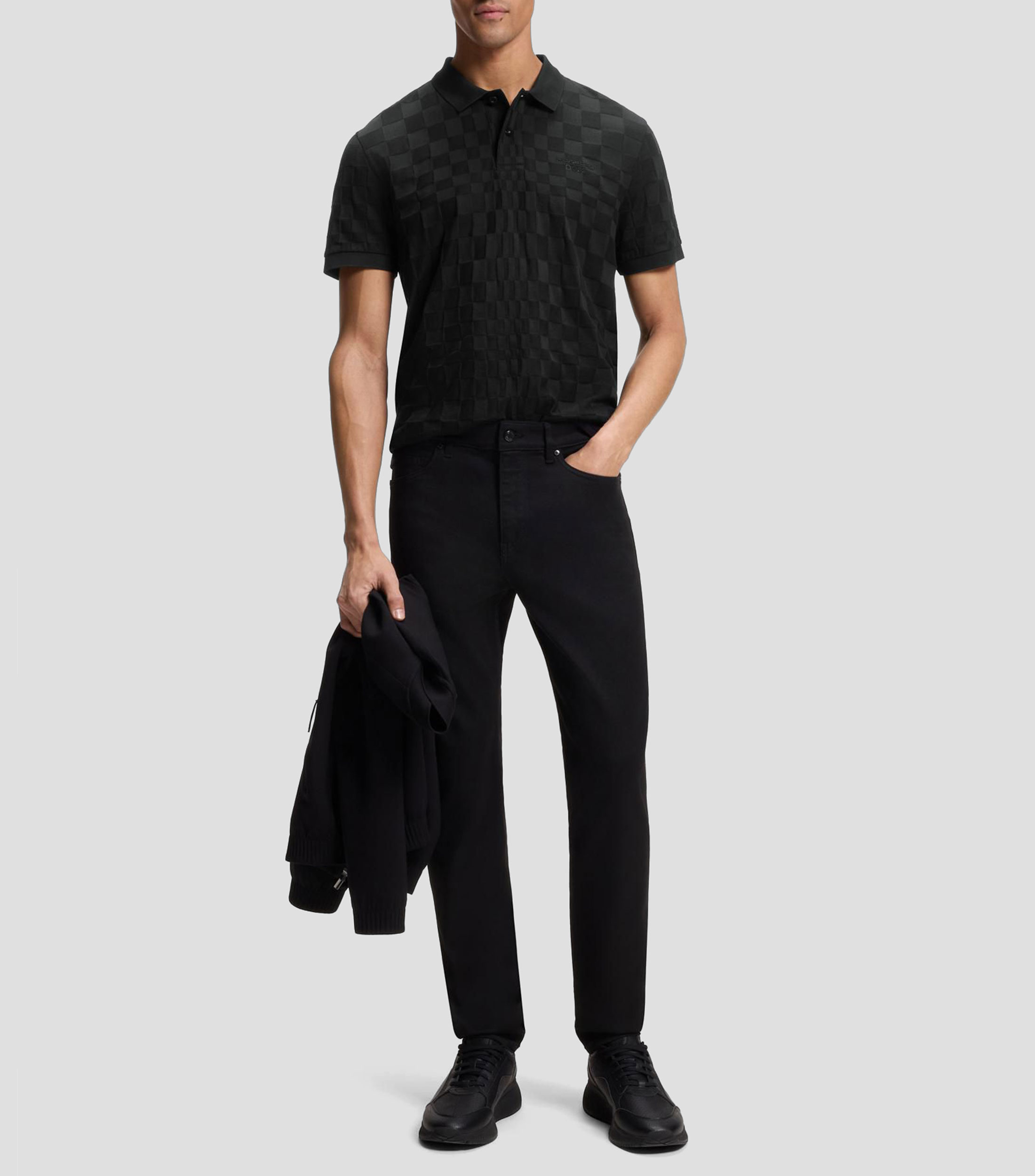 Polo Porsche x Boss de algodón con estampado jacquard Hombre