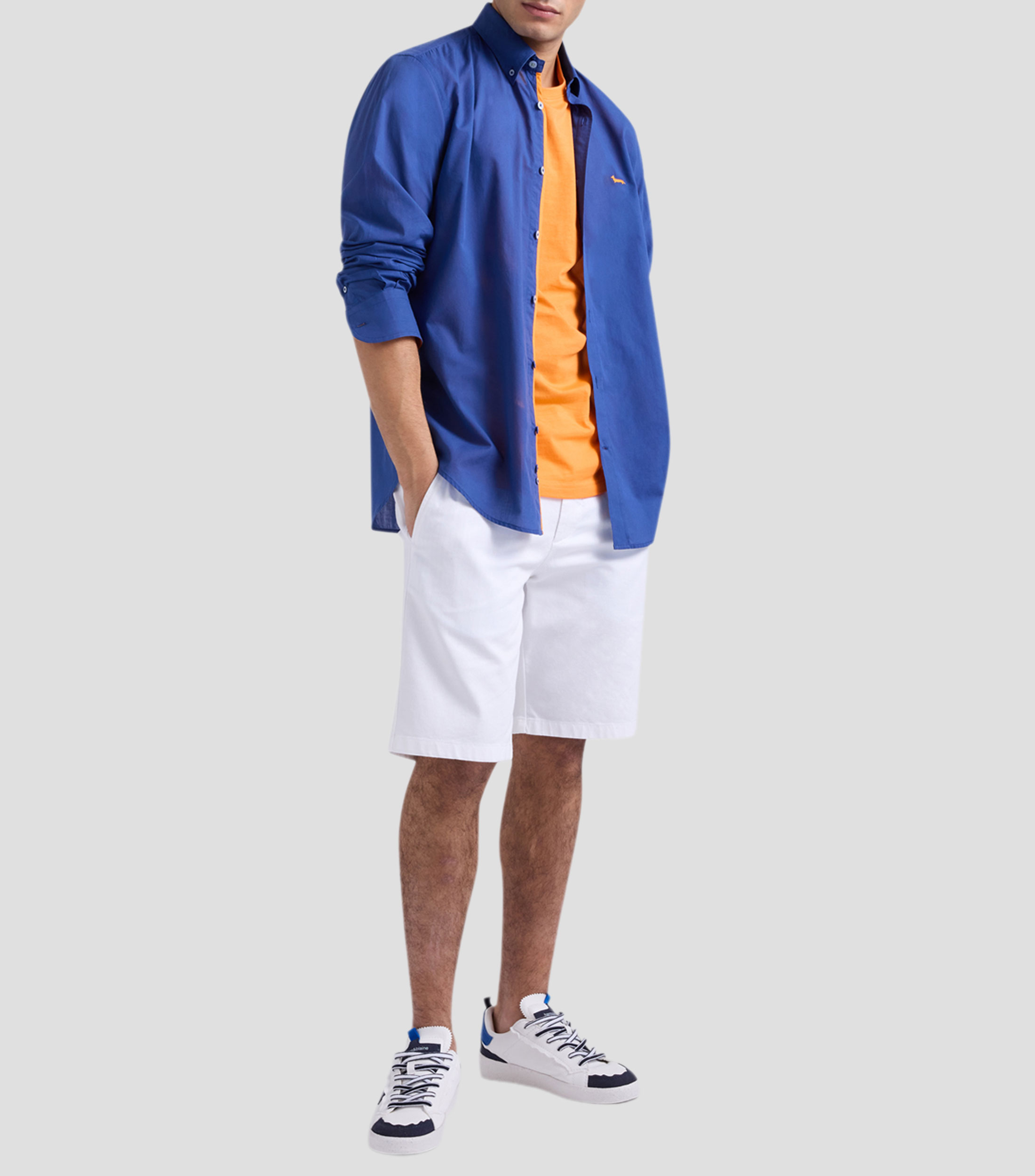 Camisa liso manga larga Hombre