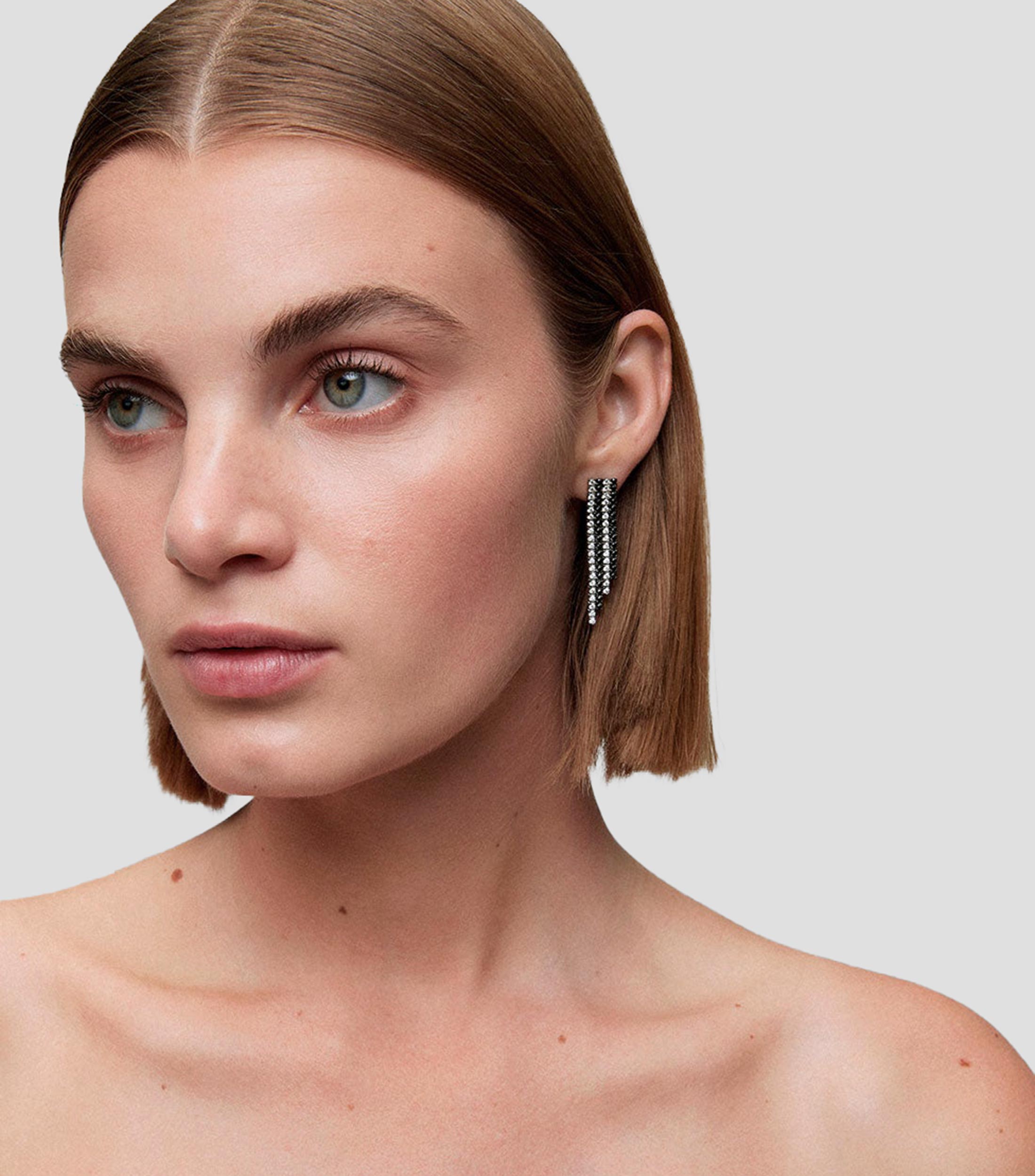 Pendientes en oro blanco de 18 kilates con diamantes Mujer