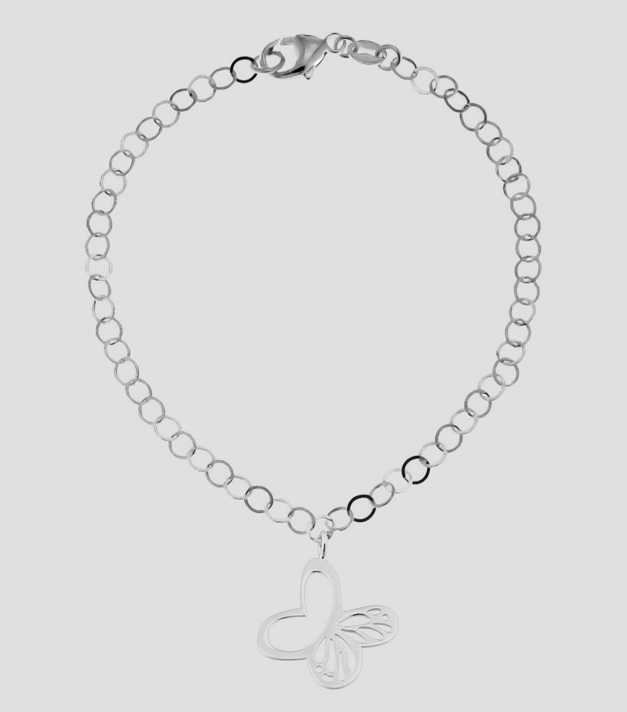 Pulsera en plata mariposa Mujer