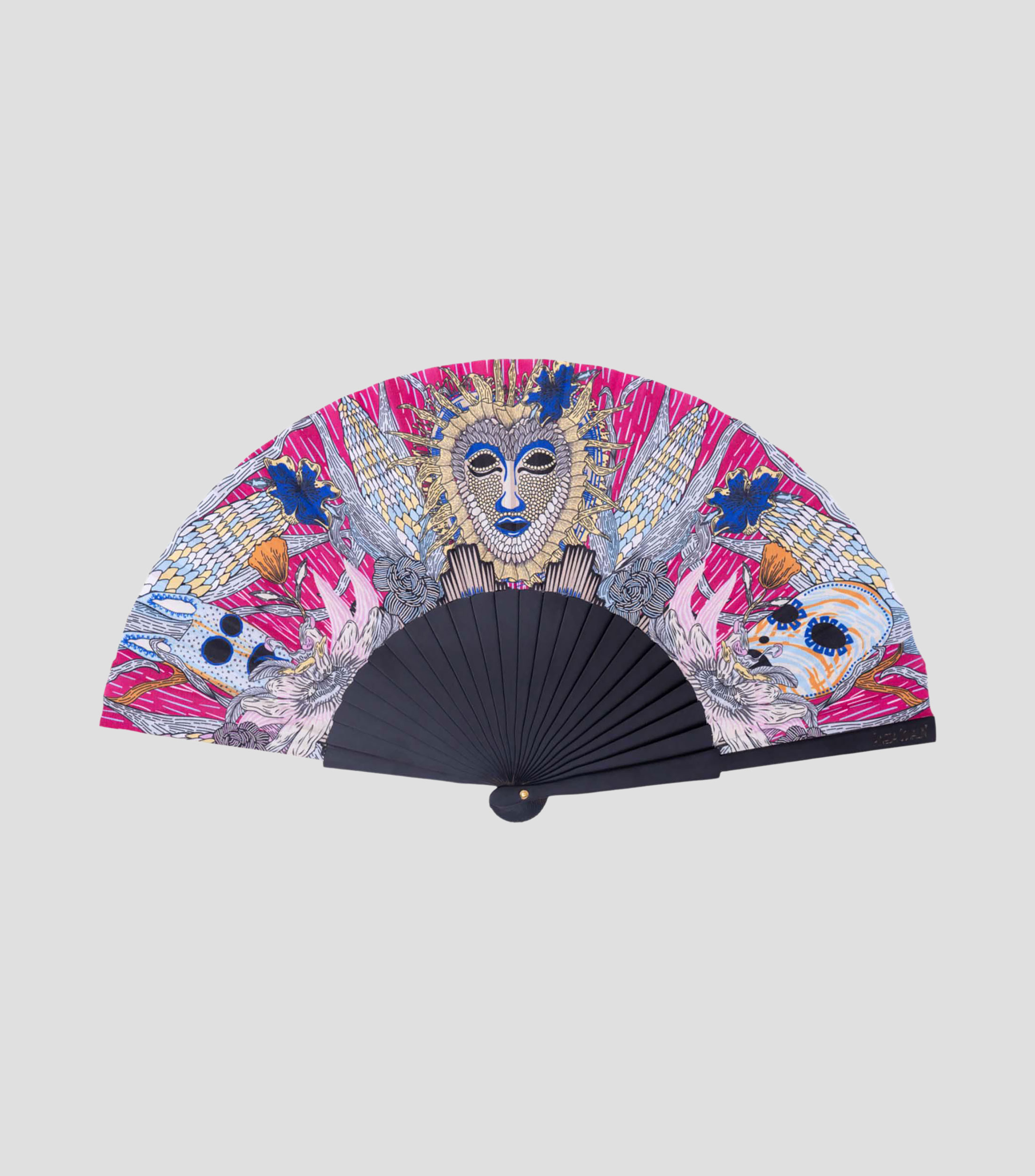 Abanico fucsia Máscaras Mujer