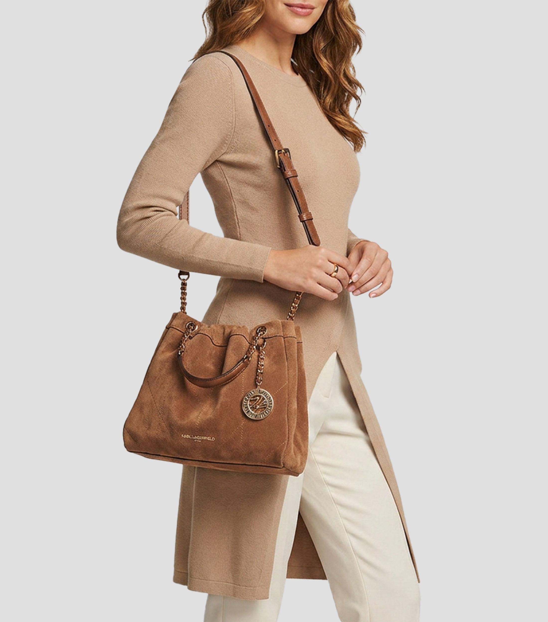 Bolsa Shoulder en piel Amandine lisa Mujer