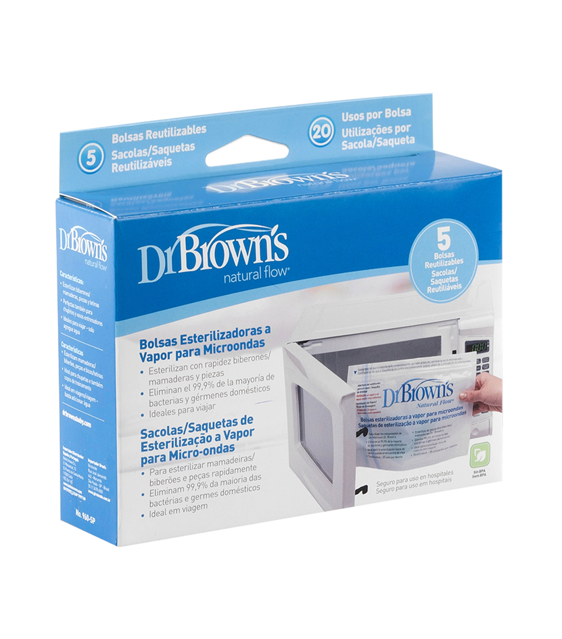 Set 20 Bolsas Esterilizadoras a Vapor para Microondas