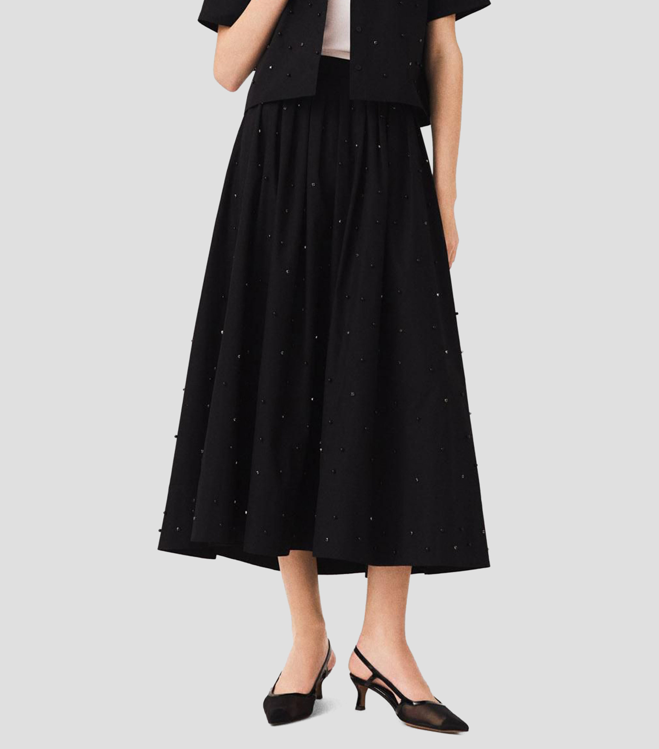 Falda larga de corte regular con diseño liso Mujer