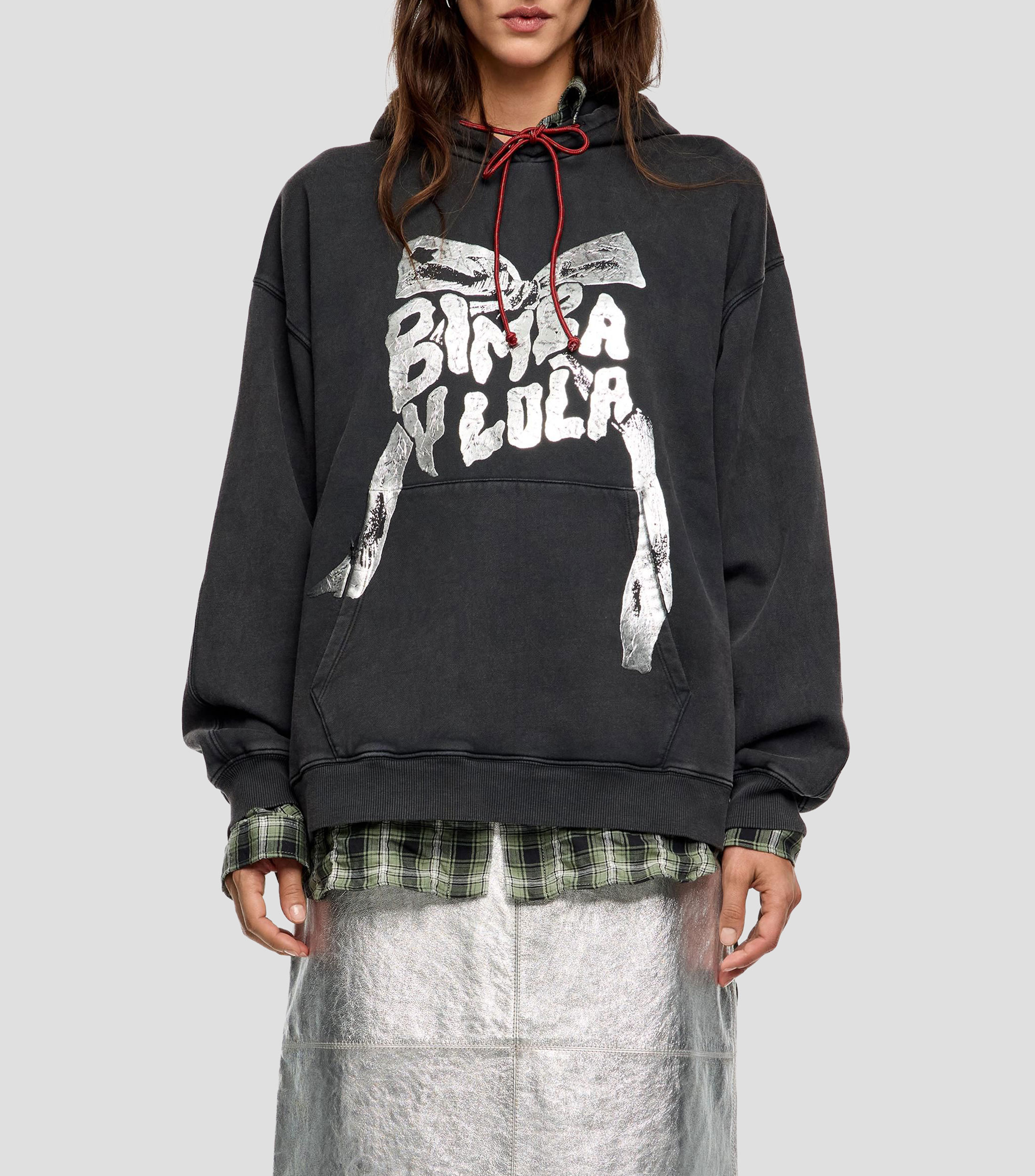 Sudadera capucha logo lazo Mujer