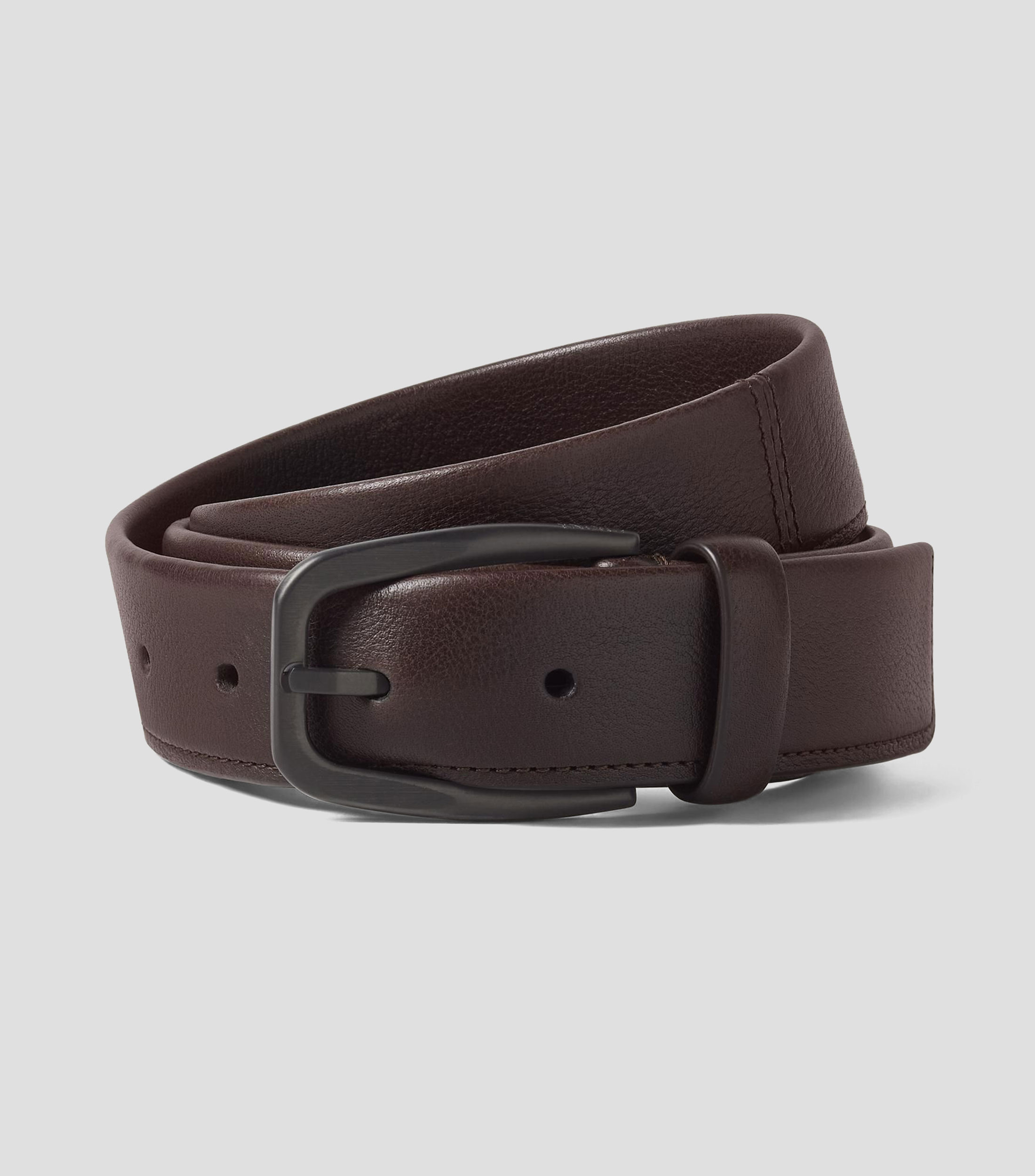 Cinturón casual en piel suave liso Hombre