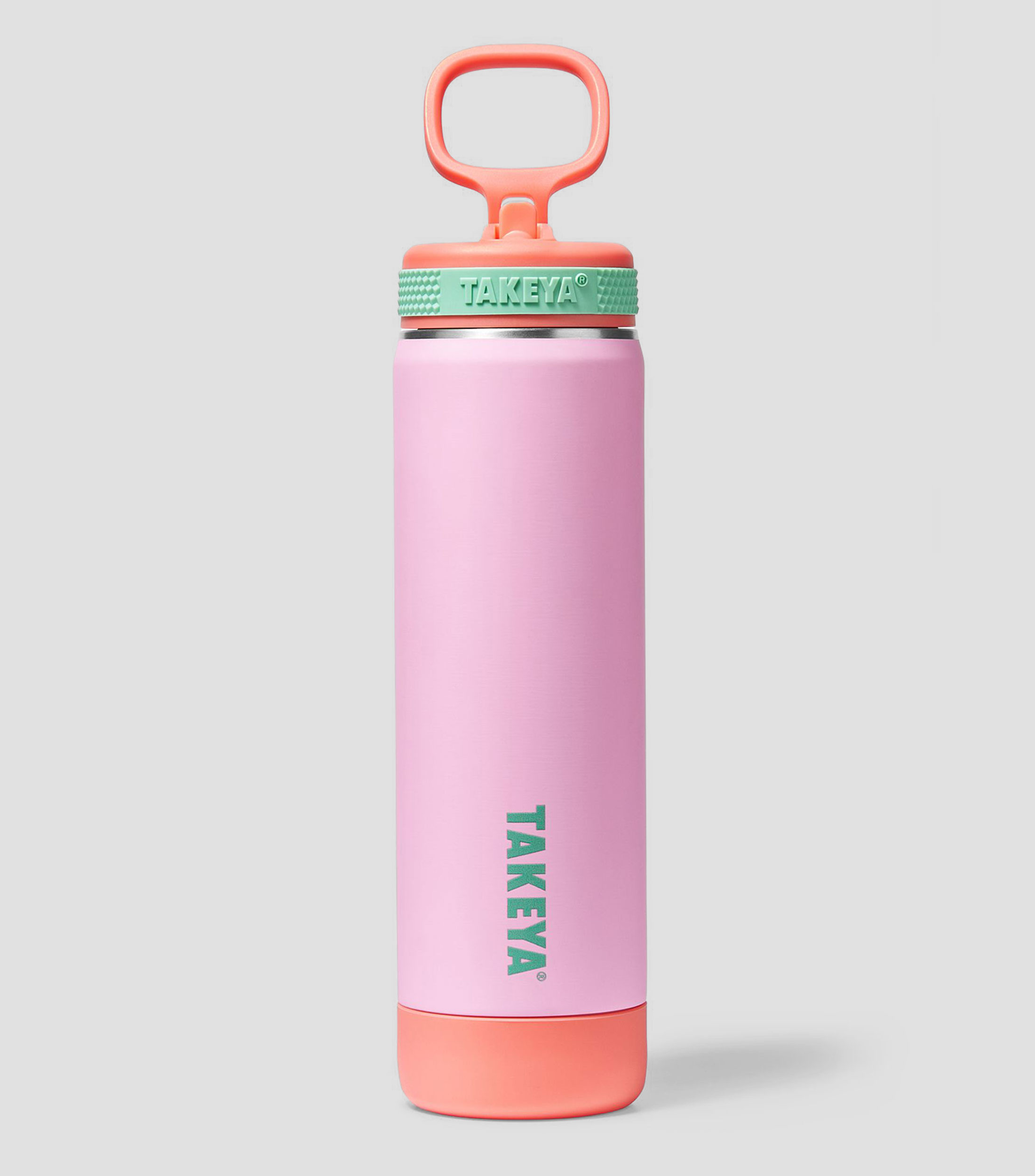 Botella con Popote Soft Touch, 650 ml Rosa