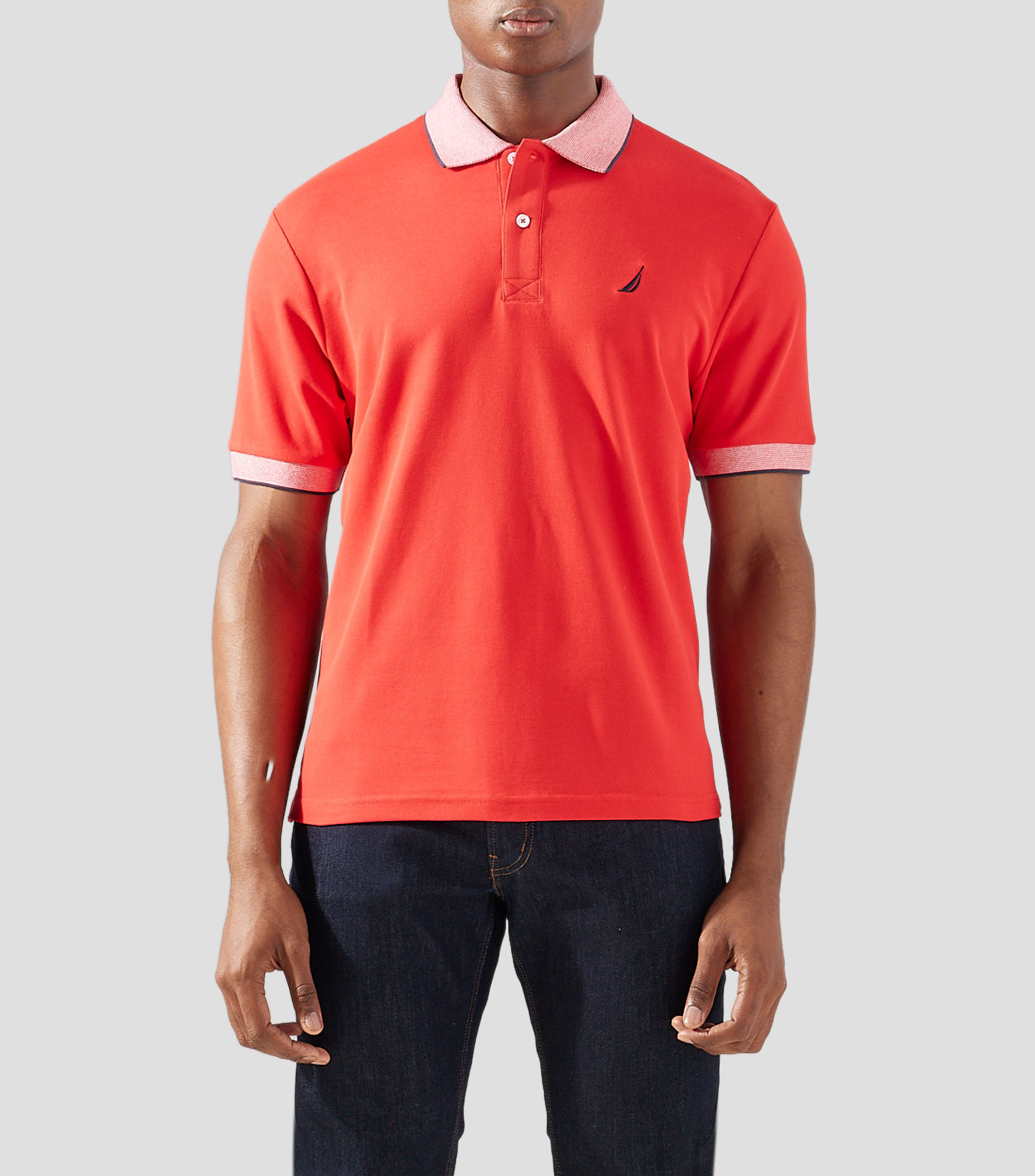 Playera tipo polo manga corta lisa Hombre