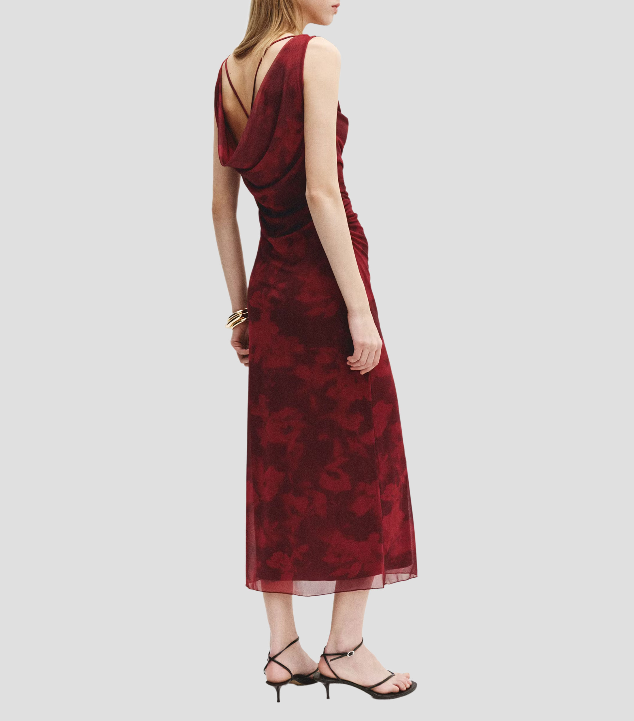 Vestido largo estampado Mujer