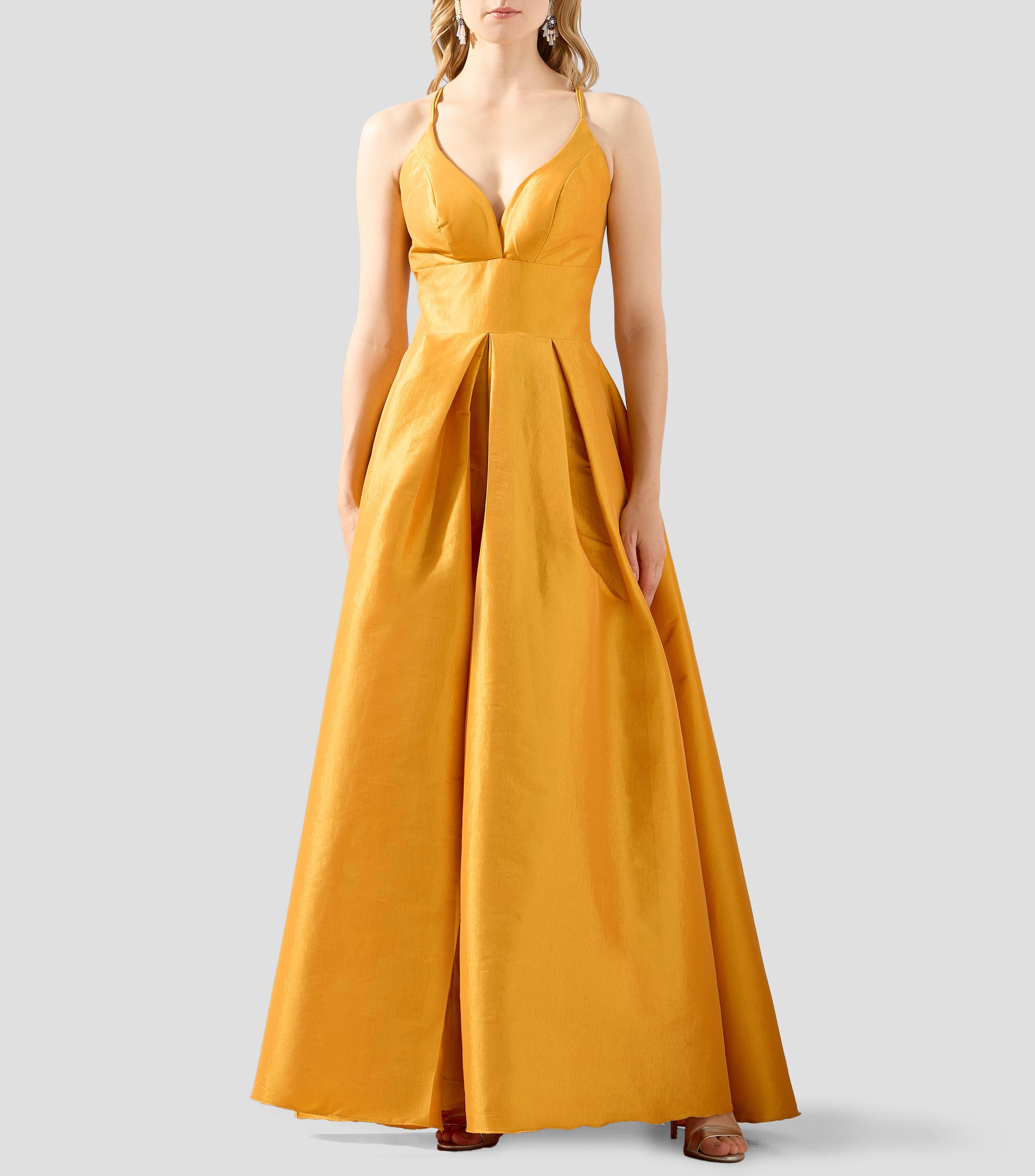 Vestido de fiesta largo liso Mujer