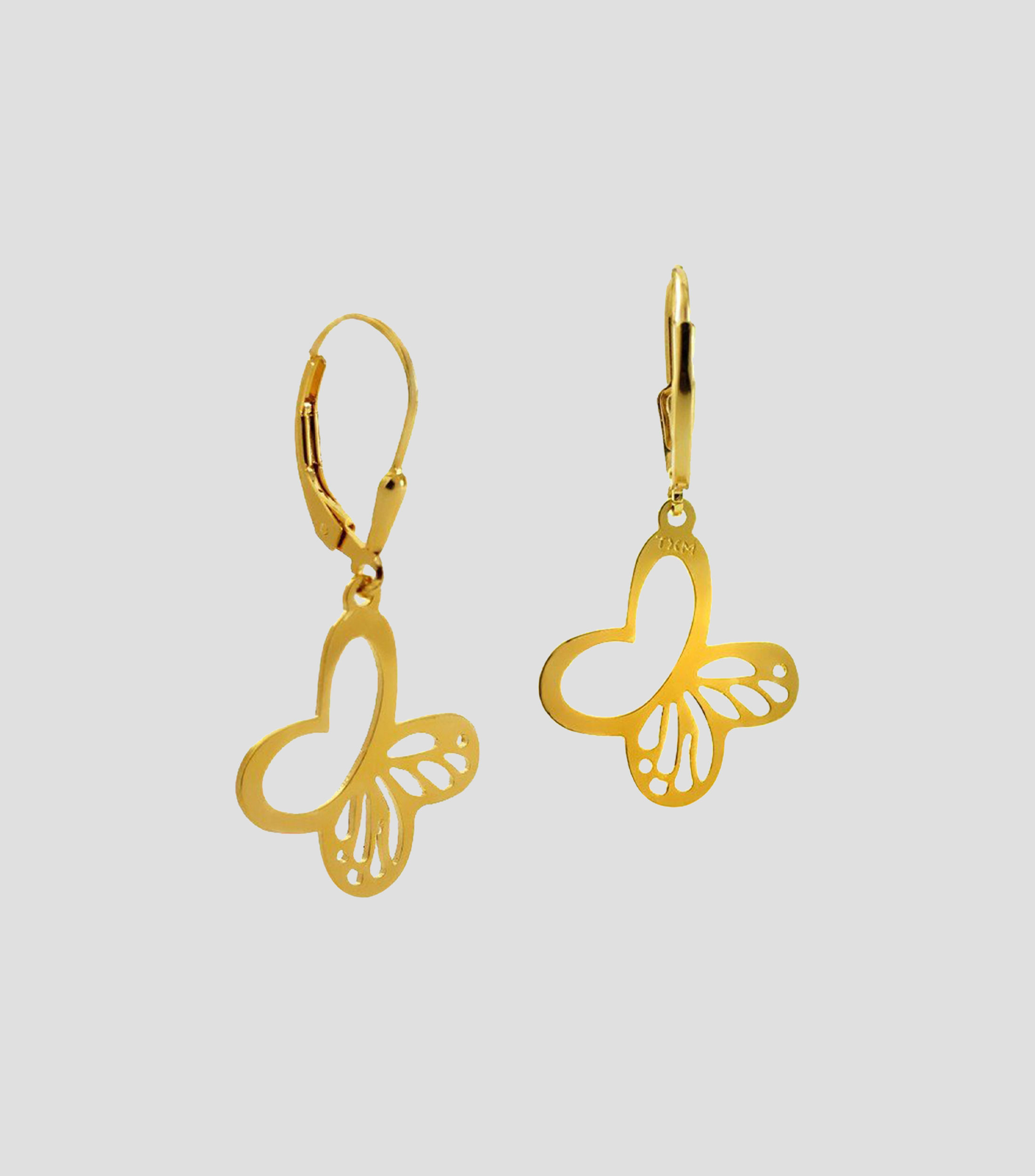 Aretes en plata en forma de mariposa Mujer