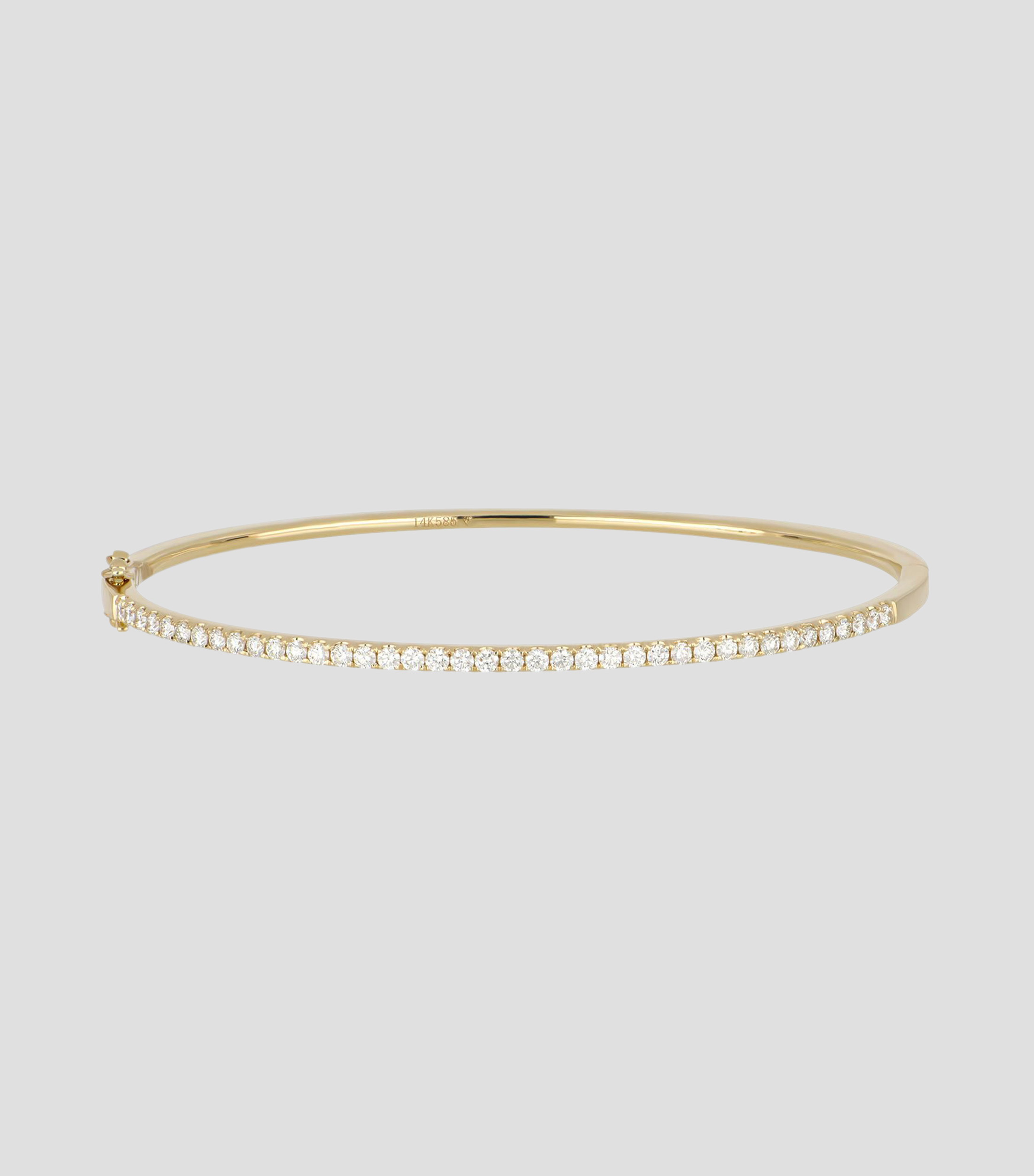 Pulsera aro en Oro amarillo de 14 Kilates con diamantes Mujer
