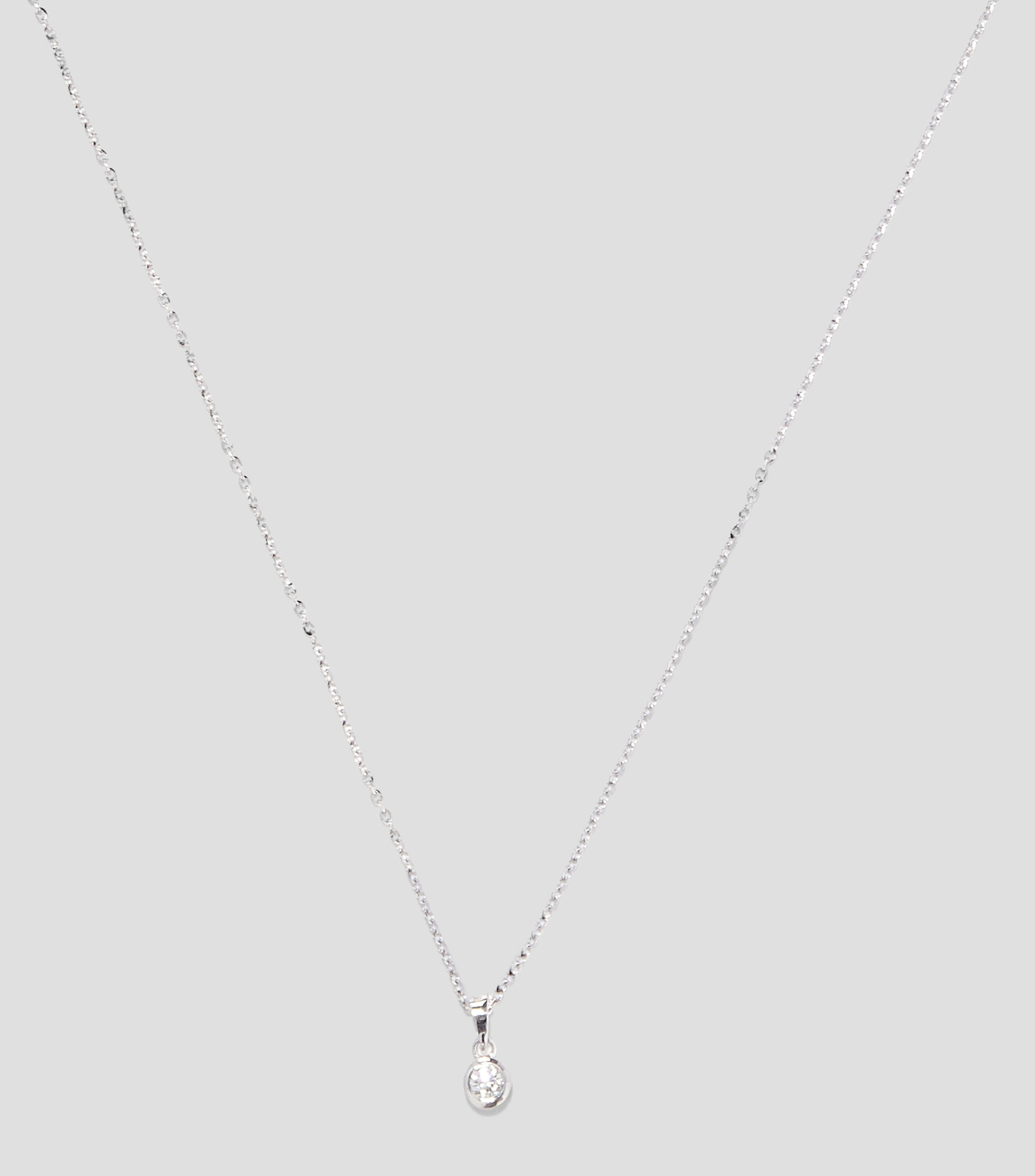 Dije con cadena en oro blanco 14 Kts Mujer