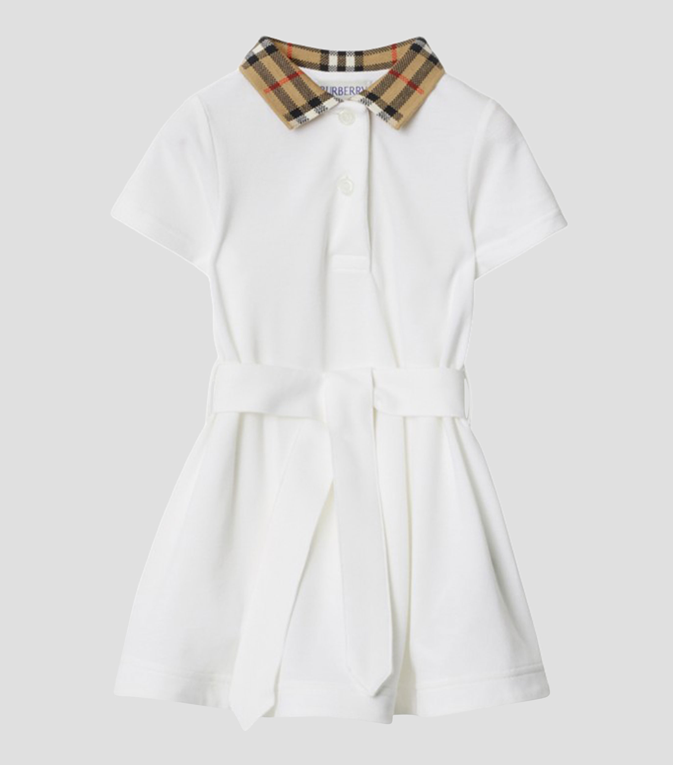 Vestido Tipo Polo manga corta Cuadros Bebé