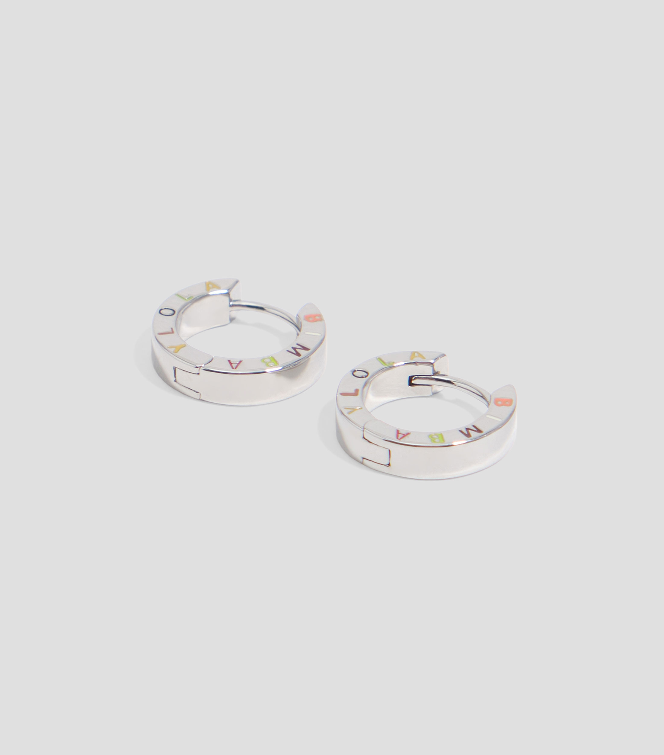 Aretes de aro con logotipo Mujer