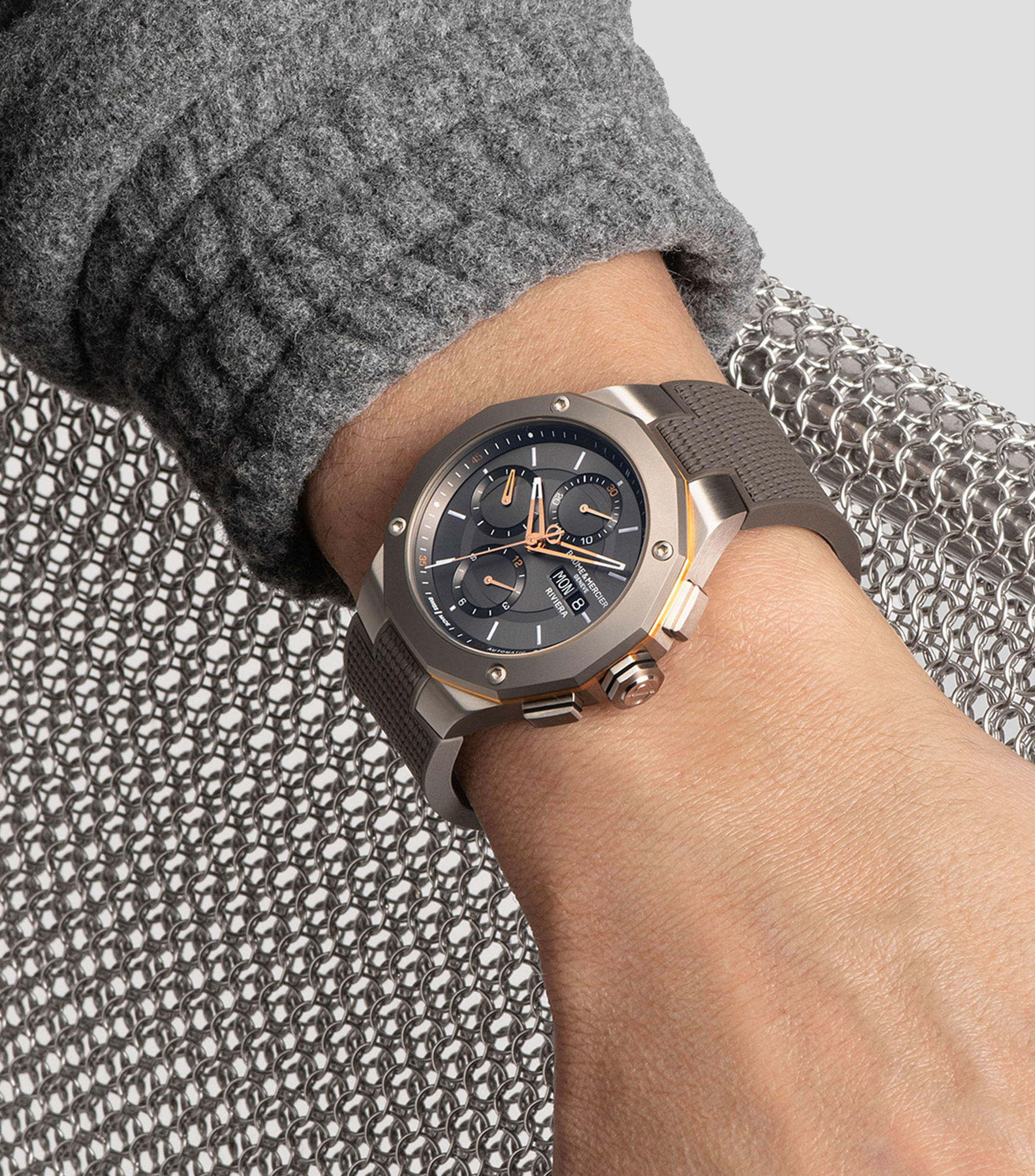 Reloj para Hombre Riviera deportivo, gris