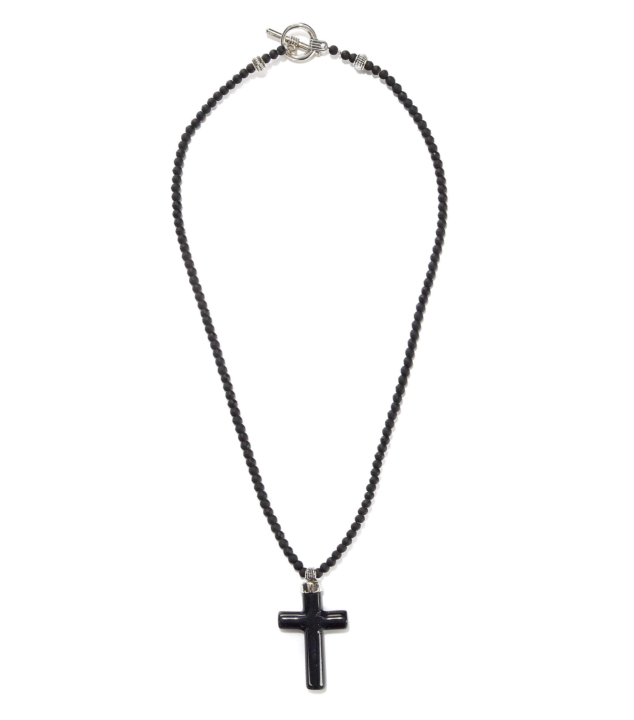 Cruz venturina azul en plata .925 Hombre