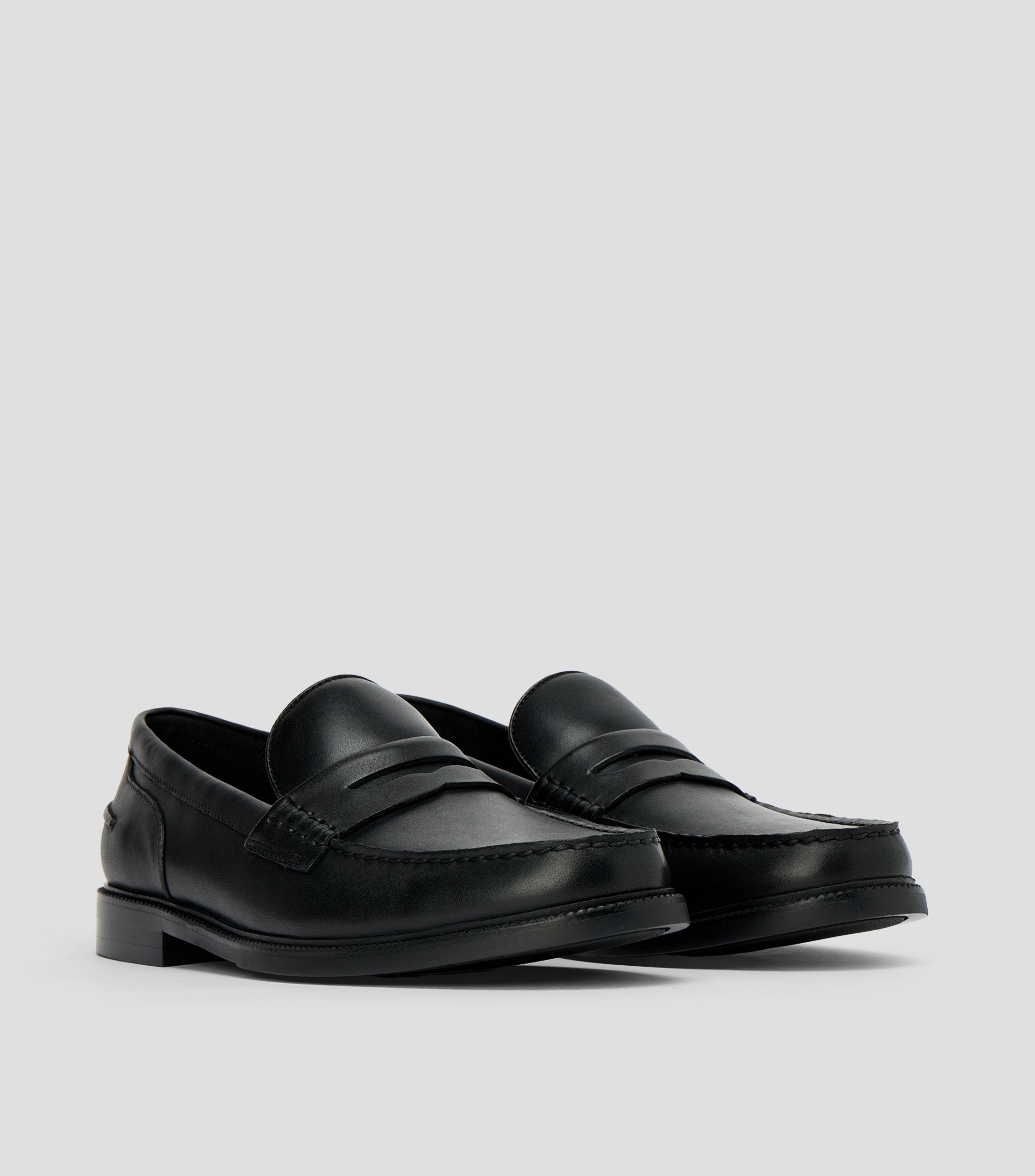 Mocasines en piel con banda Hombre