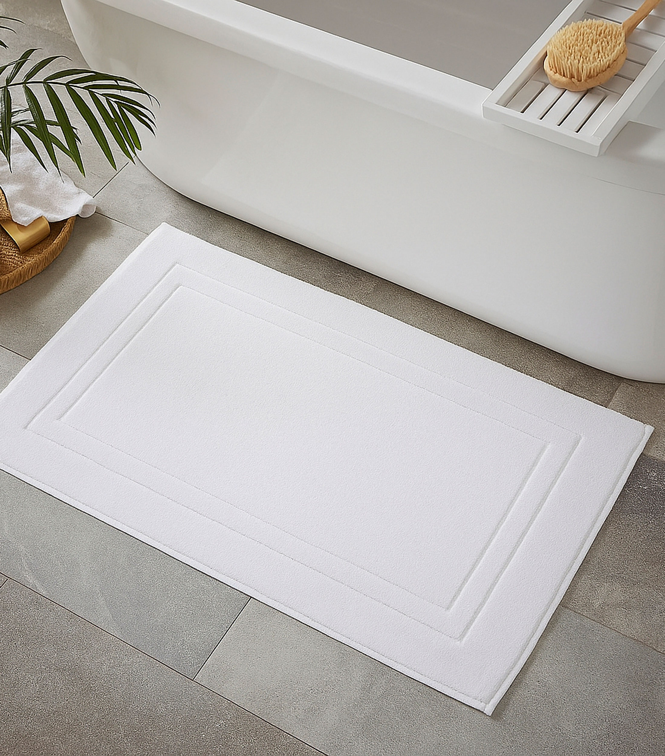 Tapete de Baño tipo toalla Blanco rectangular