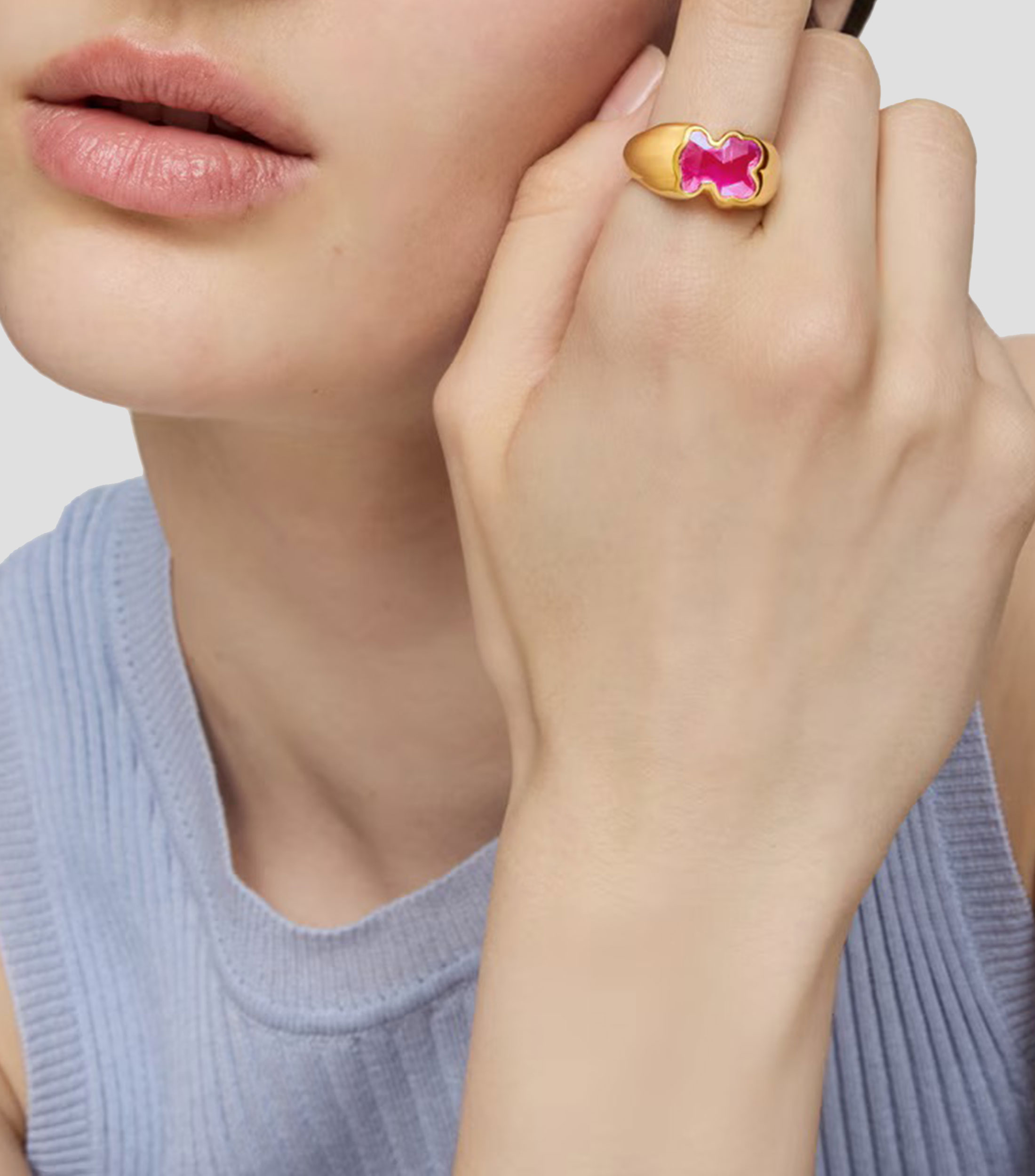 Anillo en plata .925 con rubí Icon Color Mujer