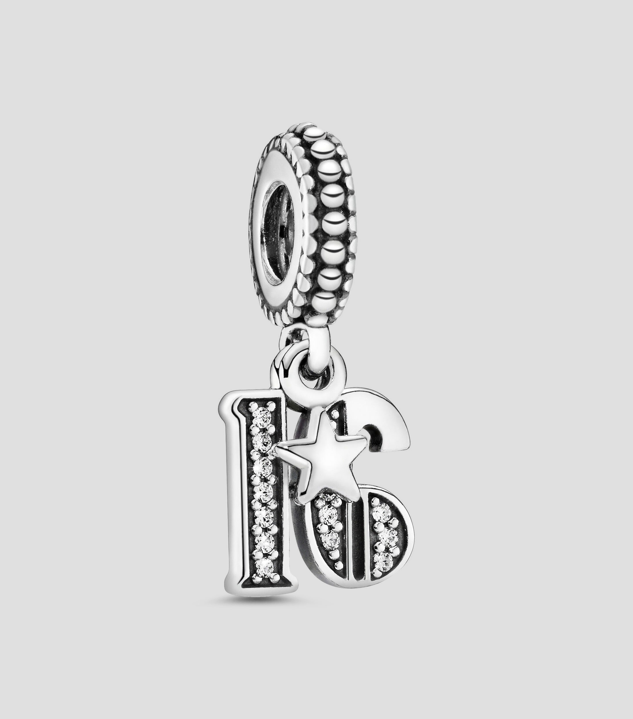 Charm en plata .925 Celebración de 16 años con zirconias cúbicas Mujer