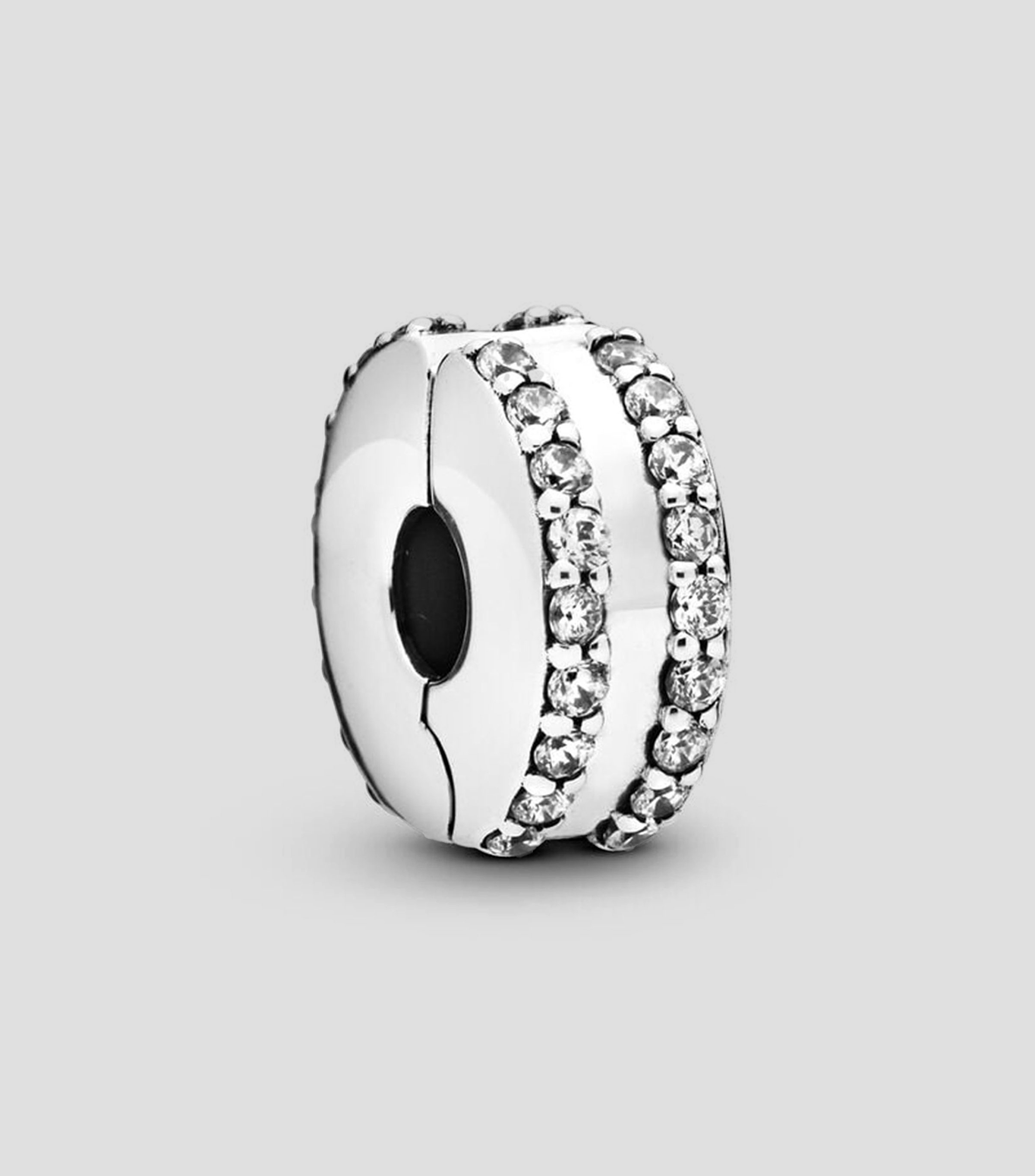 Charm clip en plata .925 con zirconia cúbica Mujer