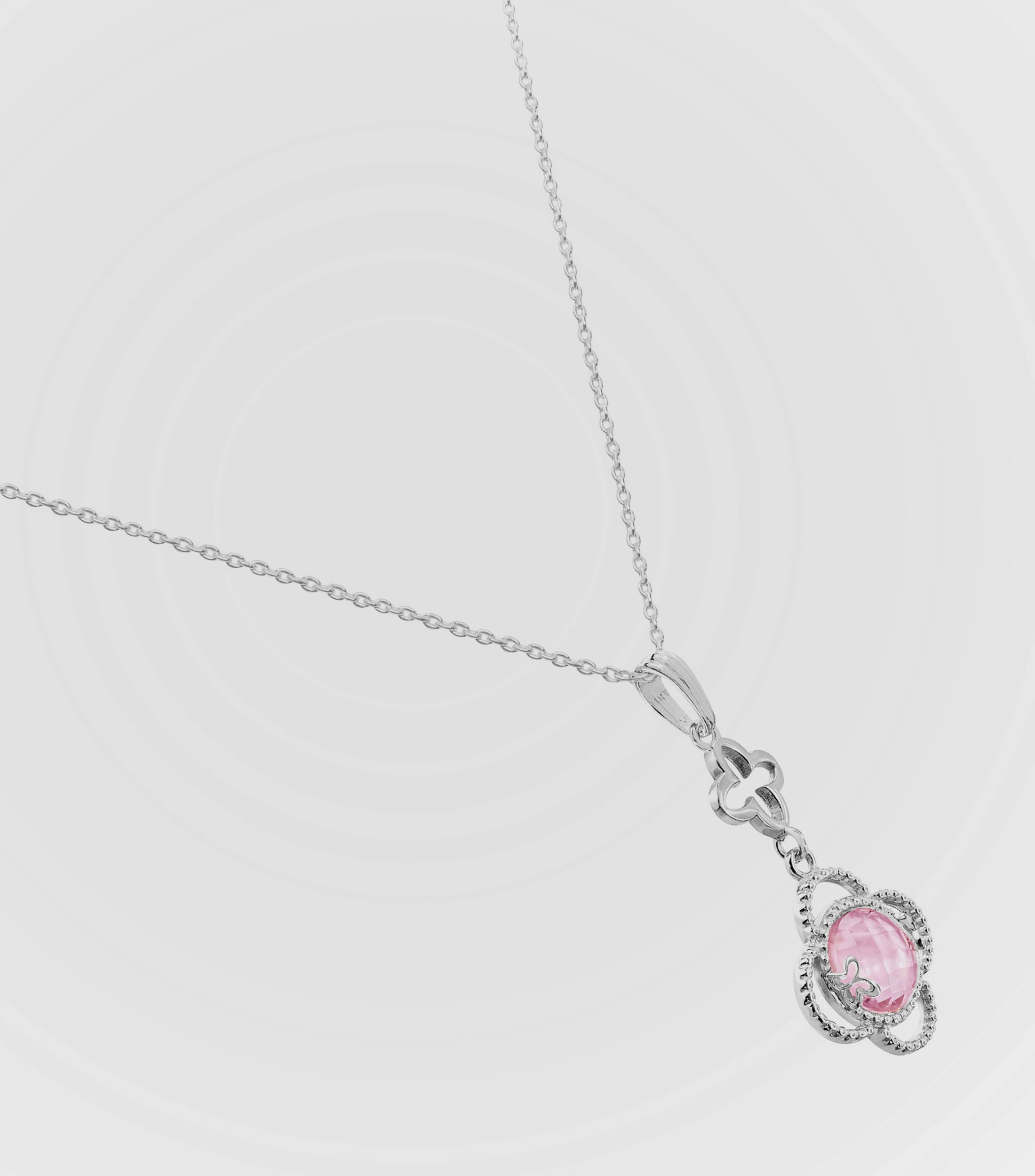 Dije en plata .925 con cristal rosa Mujer