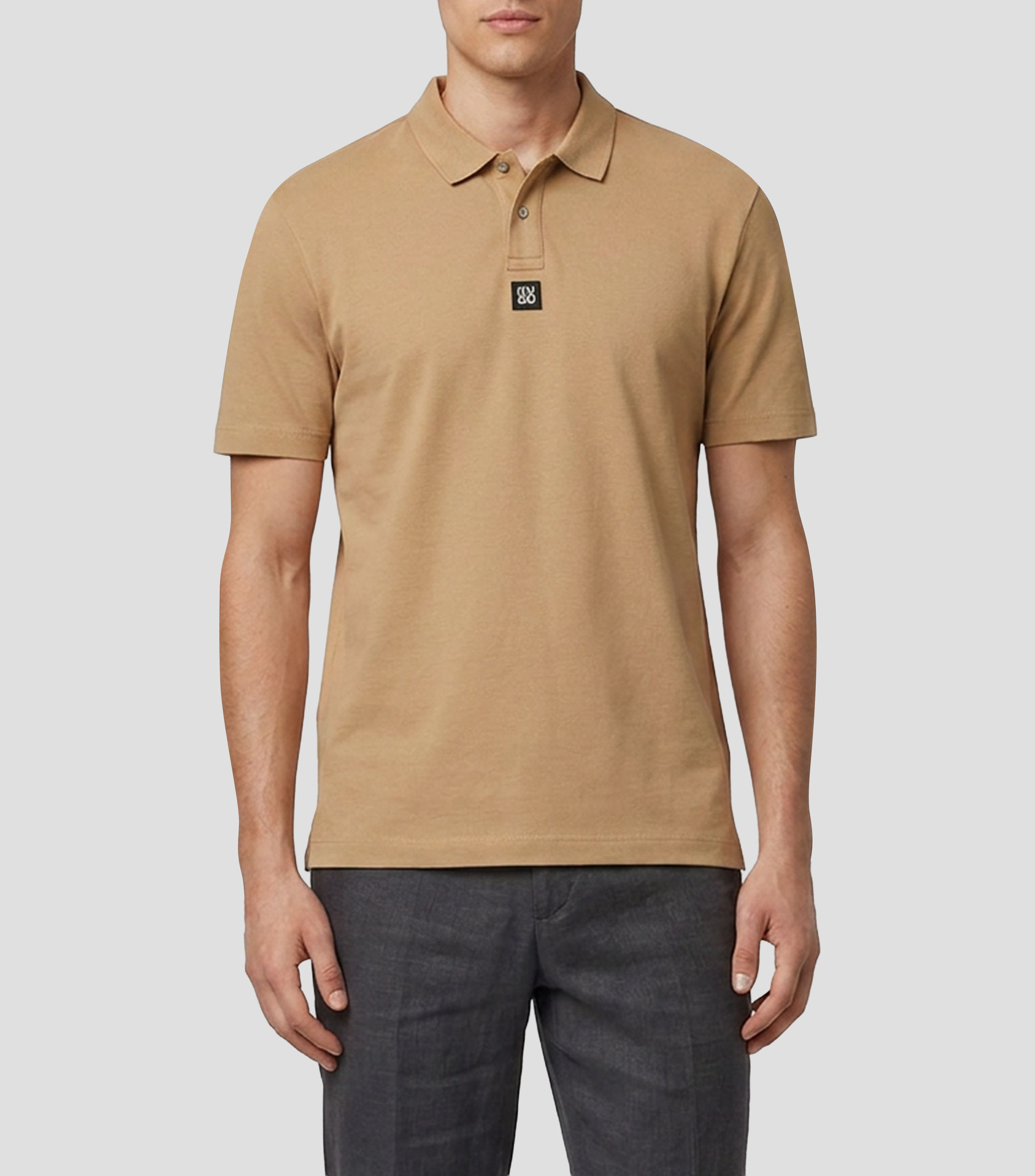 Playera tipo polo manga corta lisa Hombre