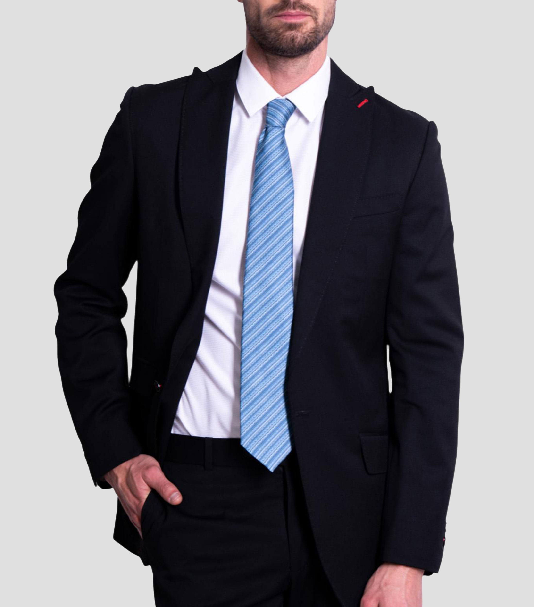 Corbata ancha en seda azul claro Grecas Prehispánicas