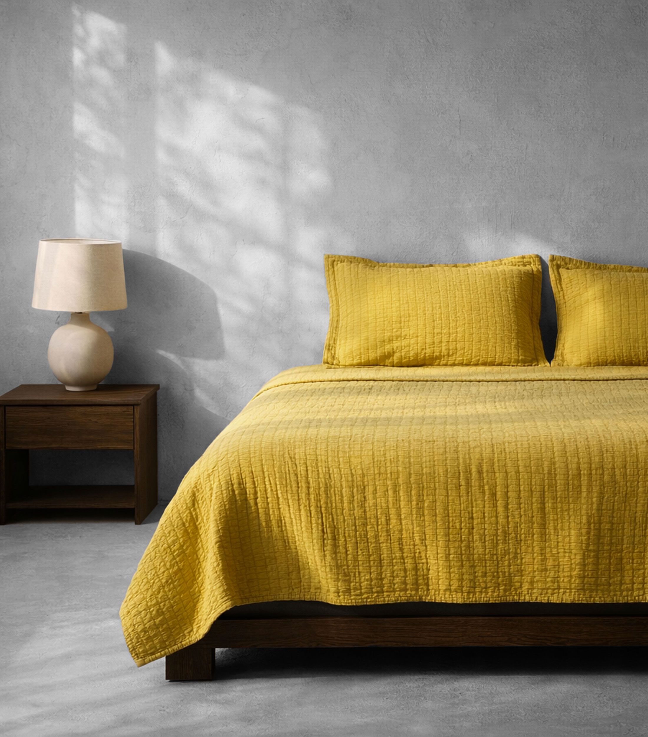 Colcha Matrimonial/Queen Size en algodón Minimal verde citrus