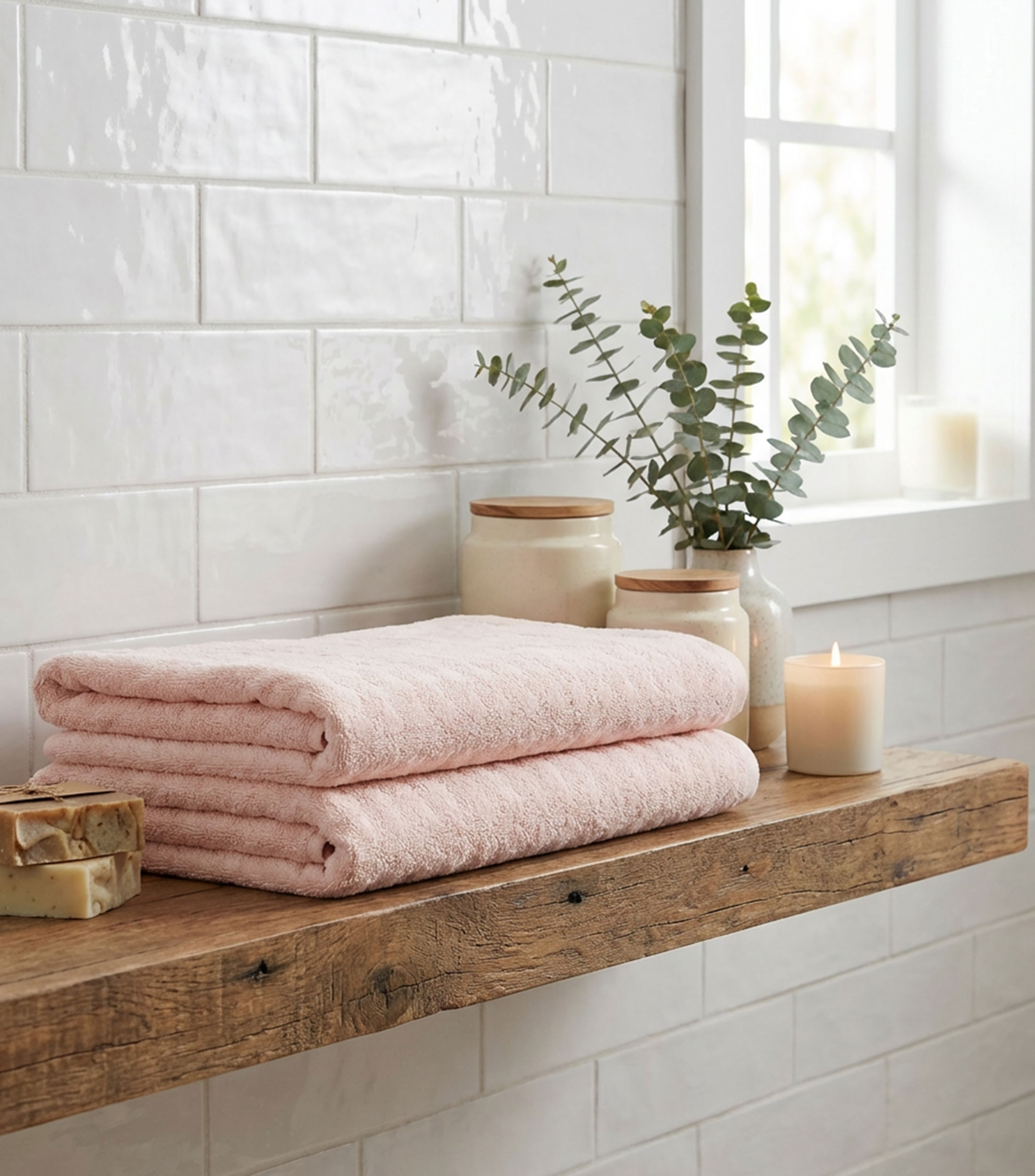 Toalla de baño rosa