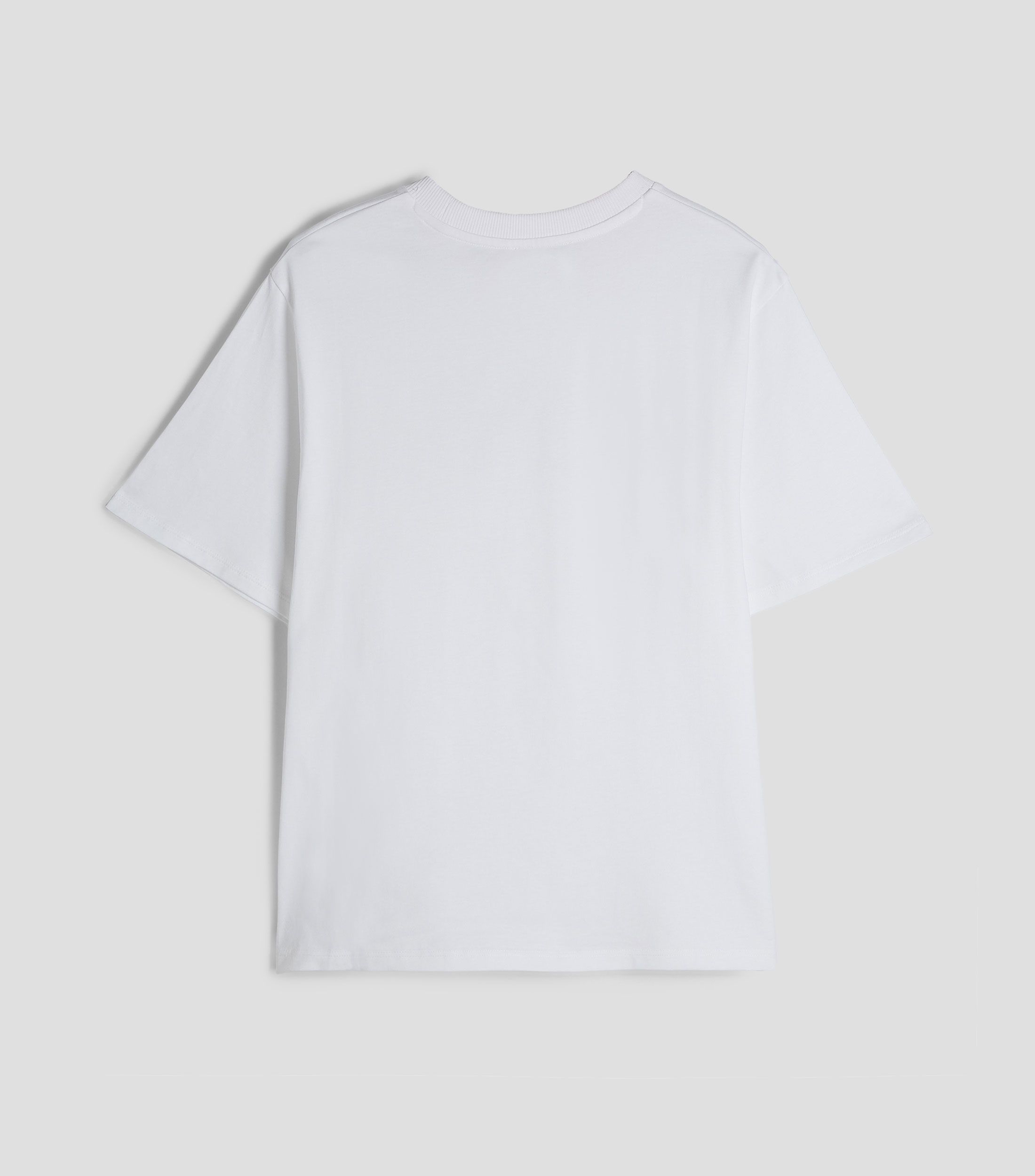 Playera cuello redondo manga corta lisa con detalle decorativo Niña