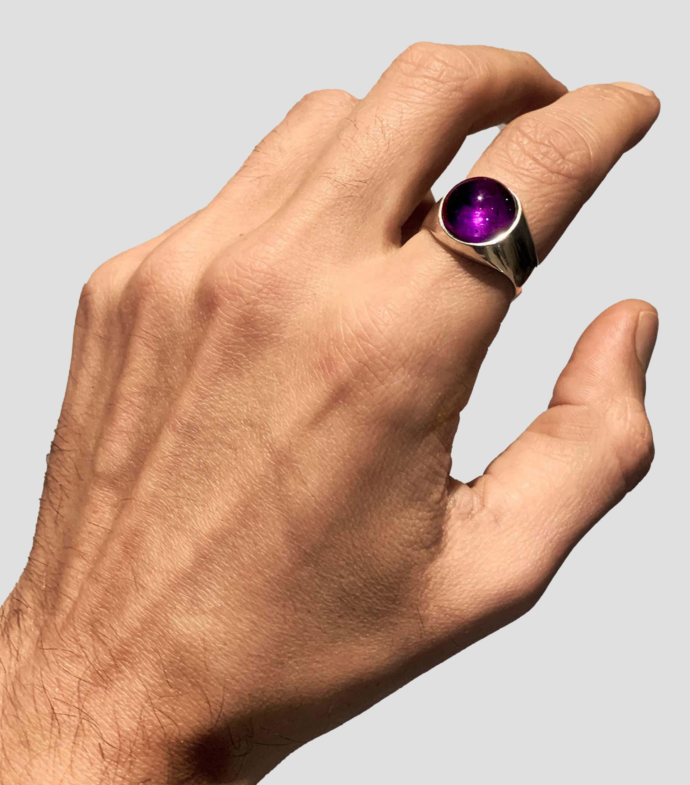 Anillo en plata Fidalgo Hidalgo con amatista Hombre