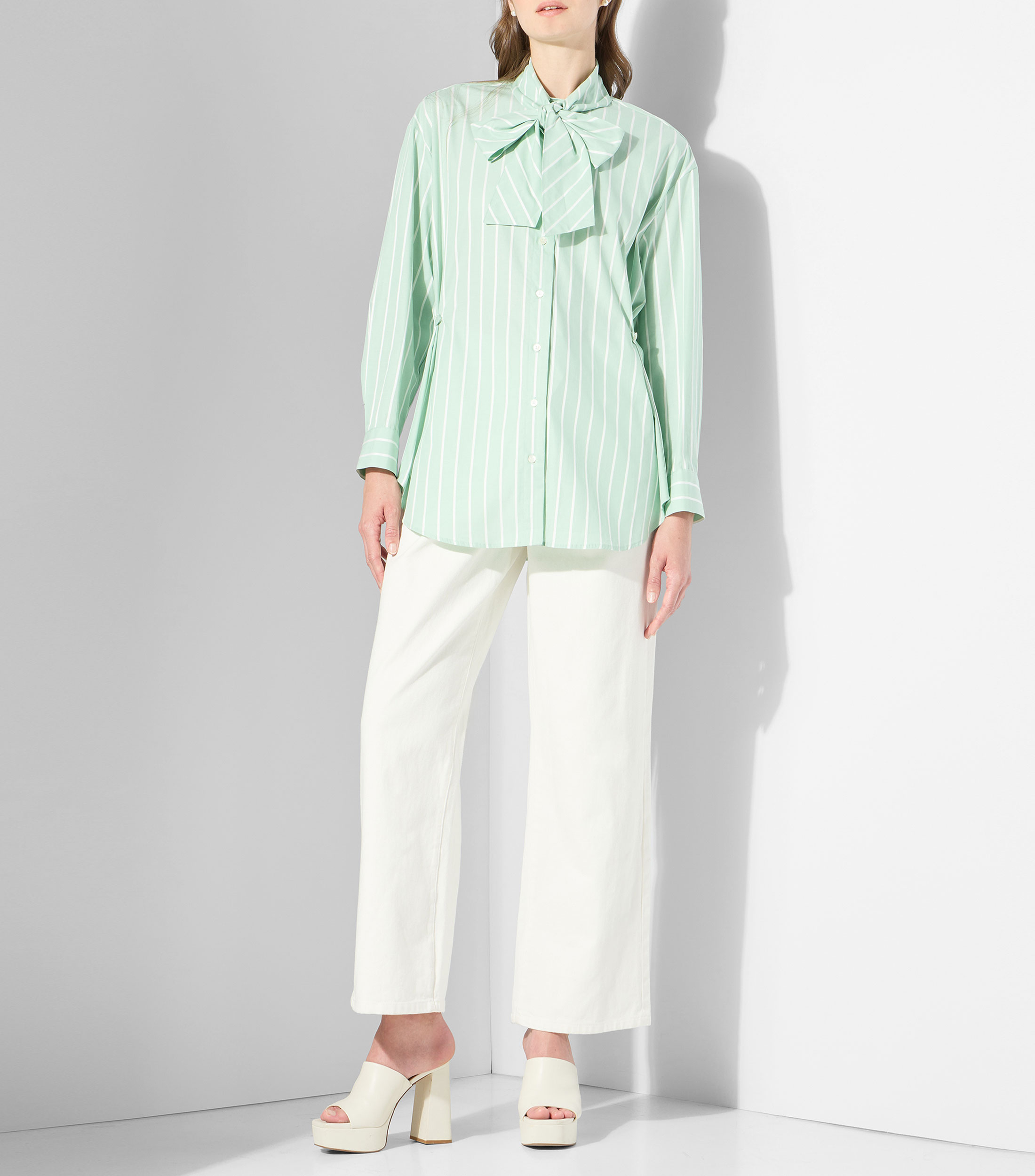 Camisa de rayas con manga larga Mujer