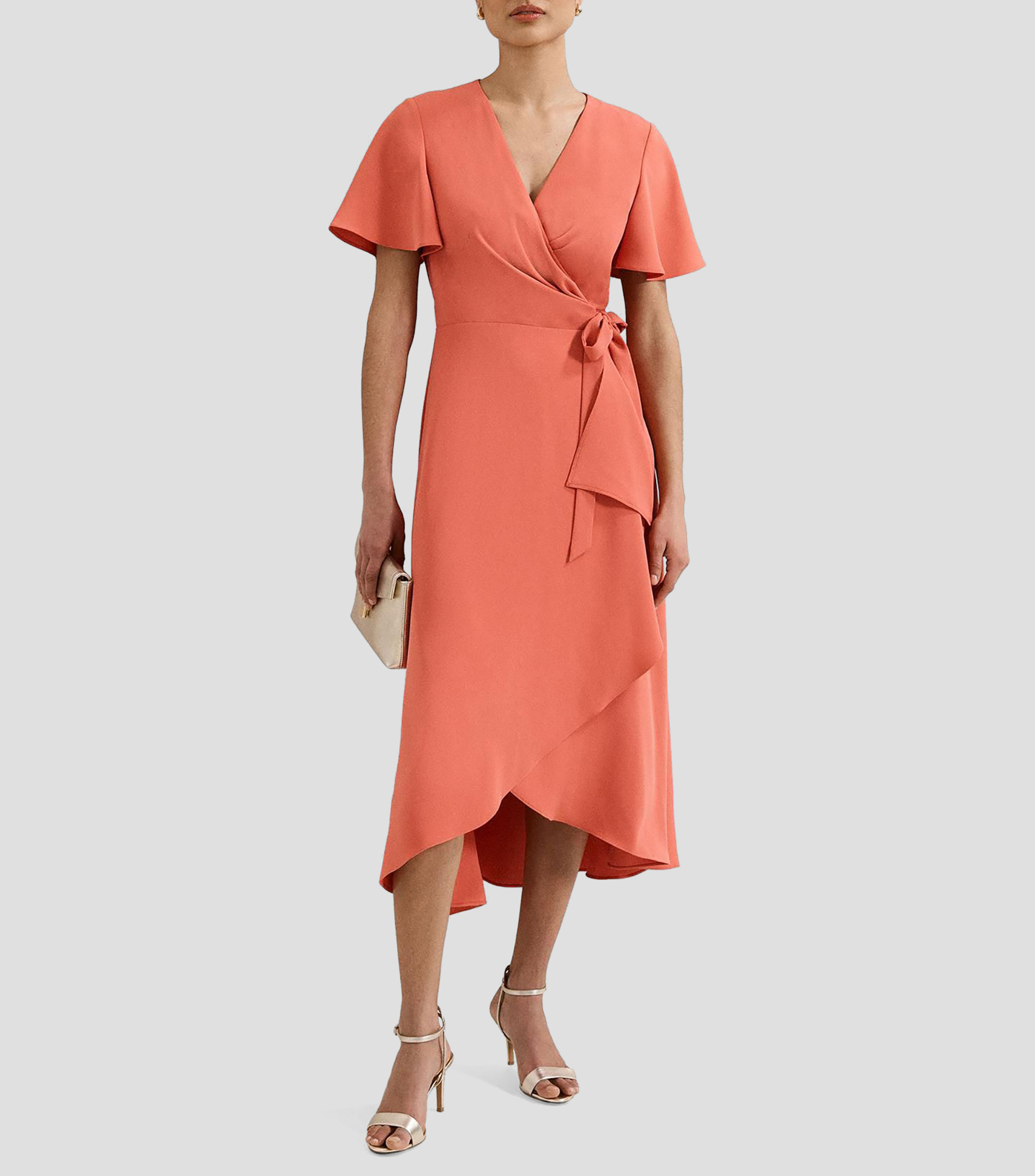 Vestido midi liso Mujer