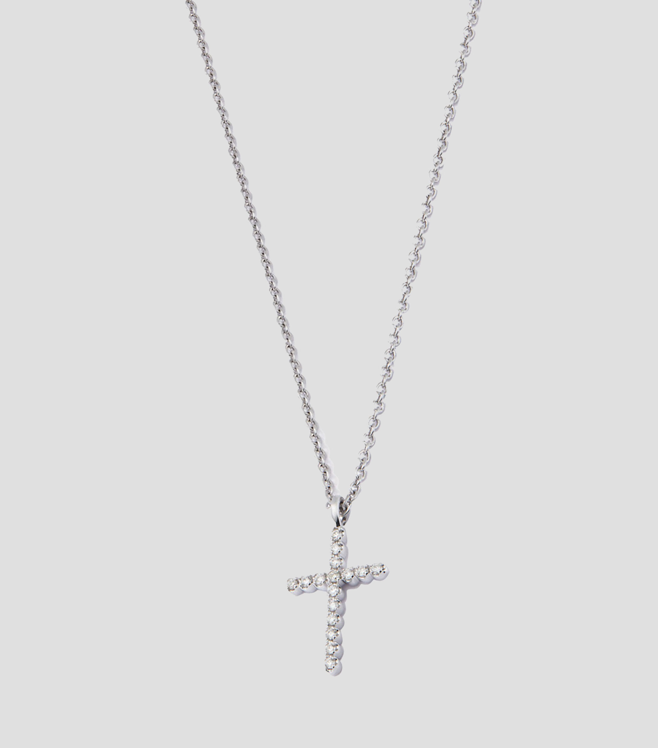 Colgante en oro blanco 18 Kilates con cruz Mujer