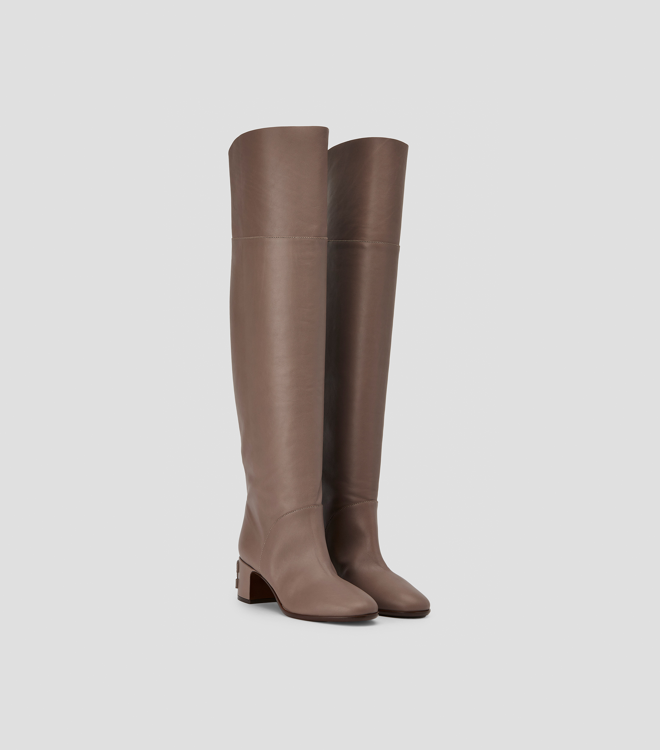 Botas vaqueras largas Nuova Mun Plonge en piel con tacón medio ancho Mujer