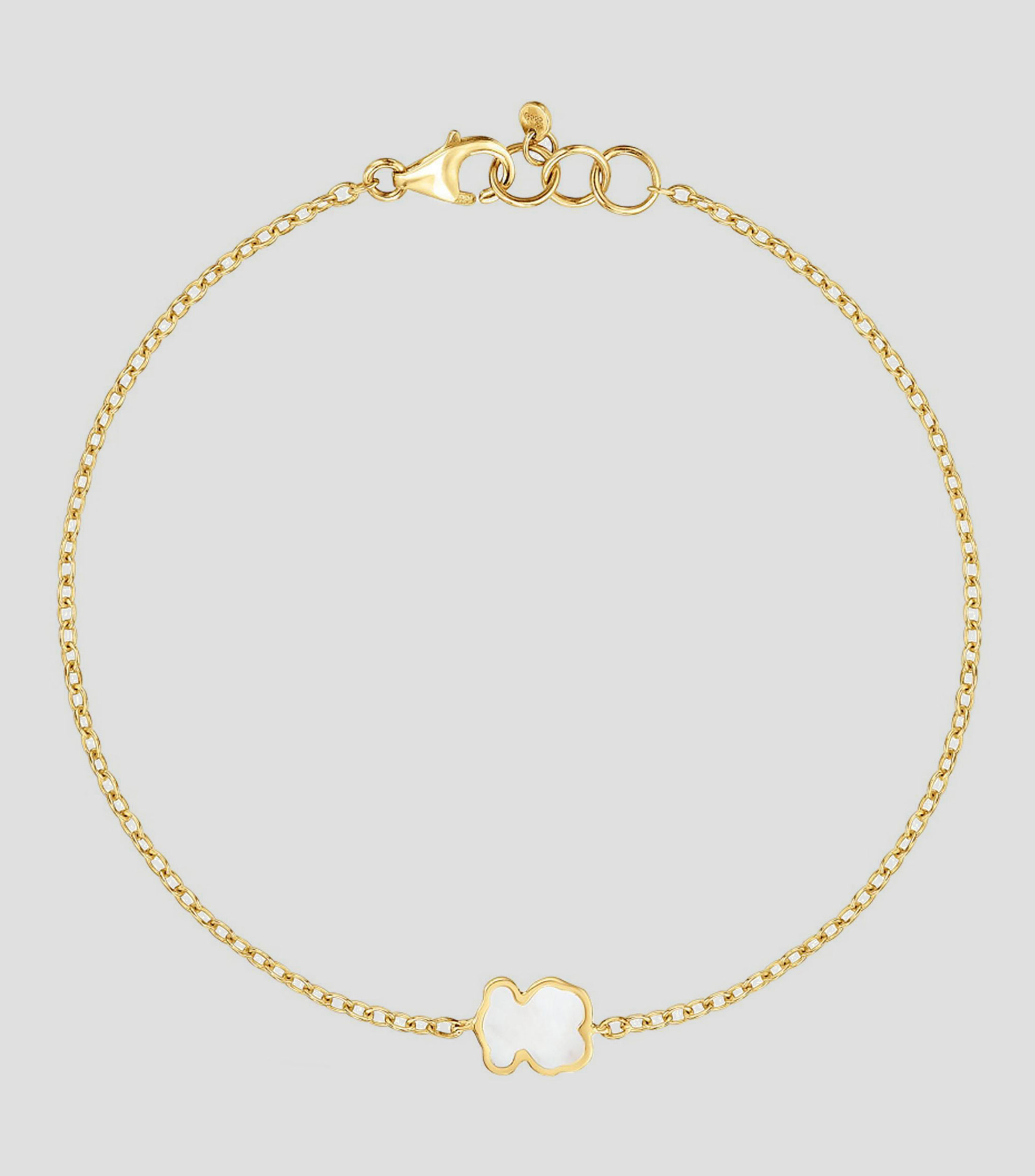Pulsera en oro amarillo de 14 kilates con nacar XXS Mujer