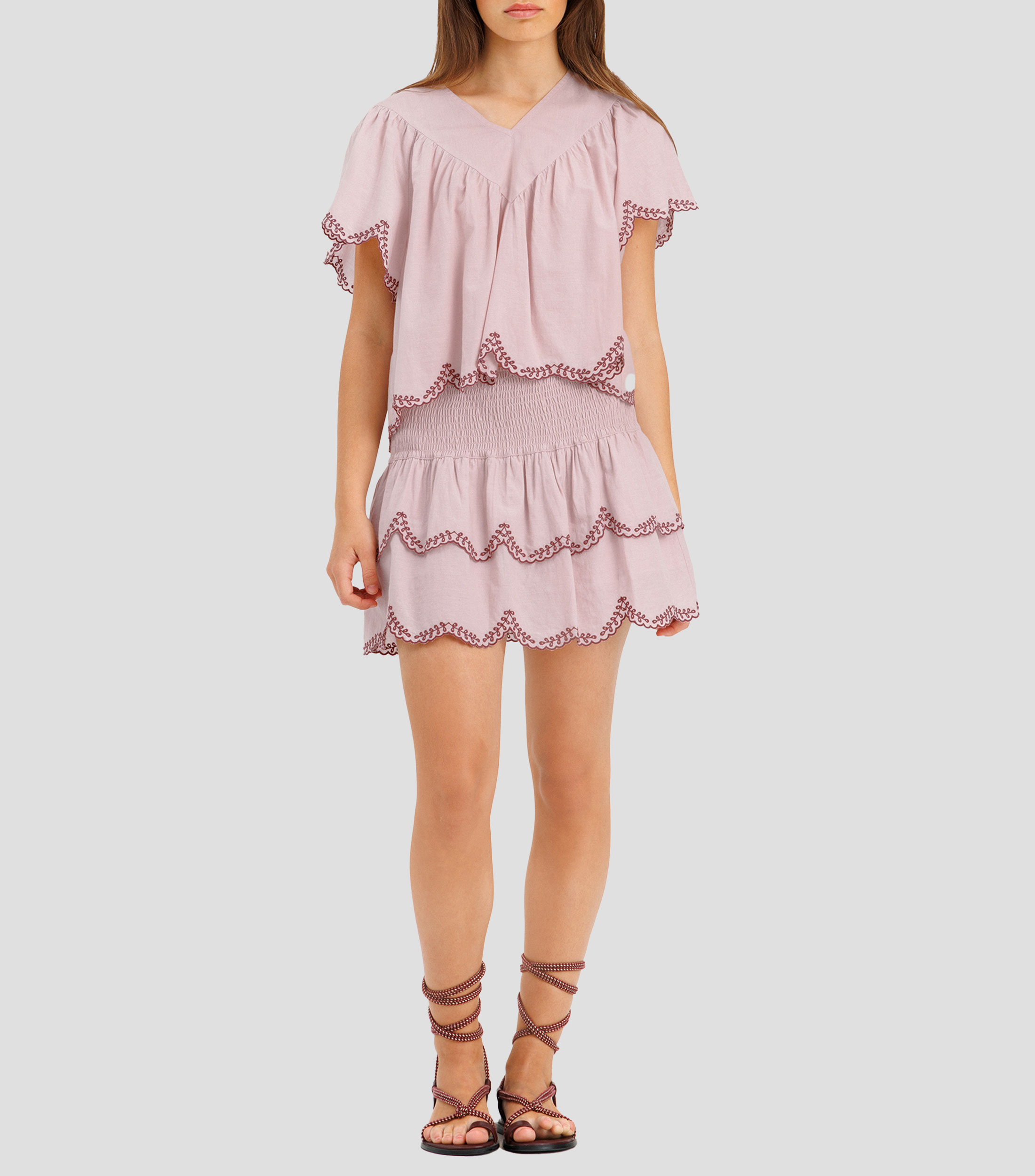 Blusa lisa manga corta Mujer