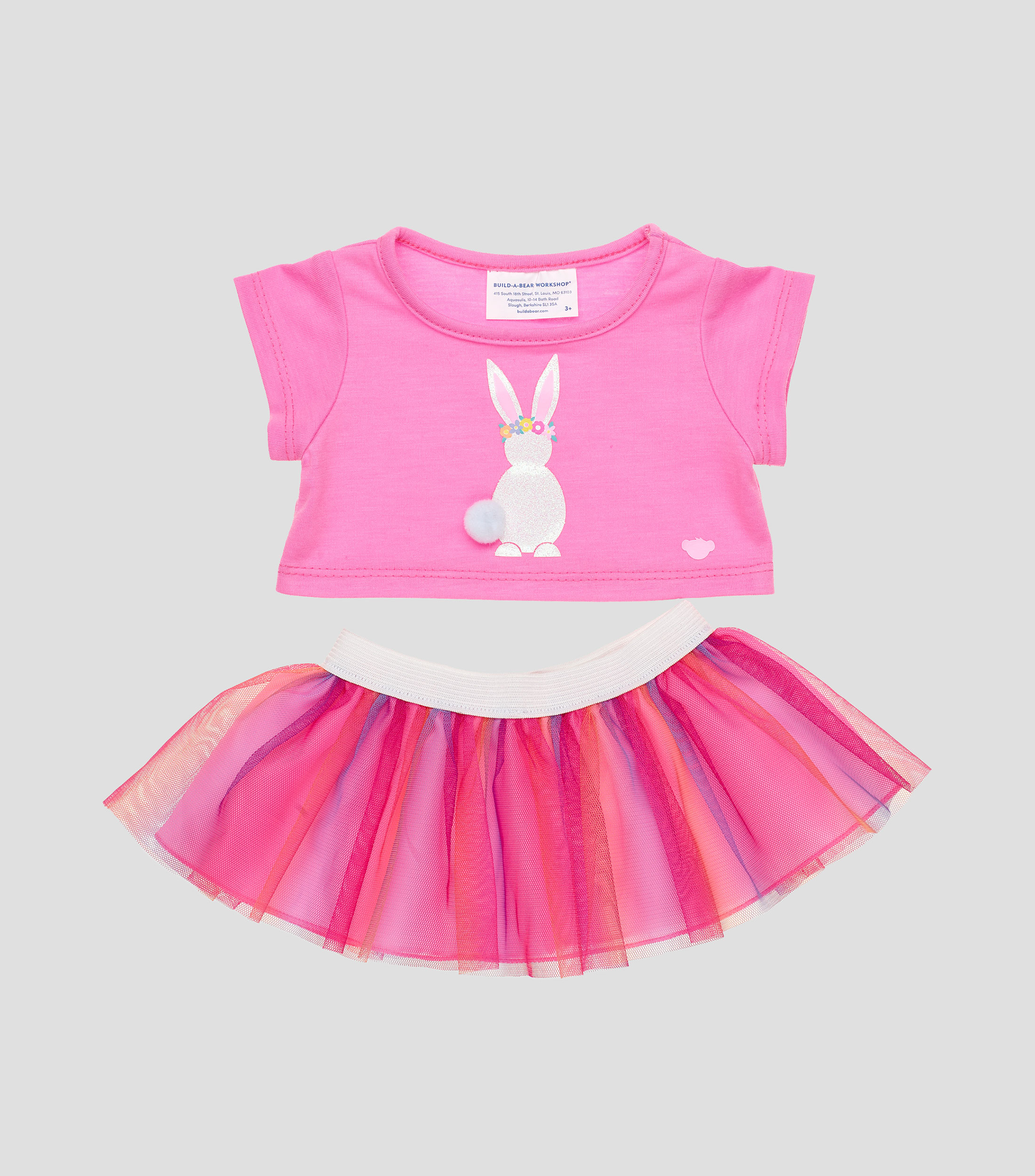 Playera y tutu rosa para peluche