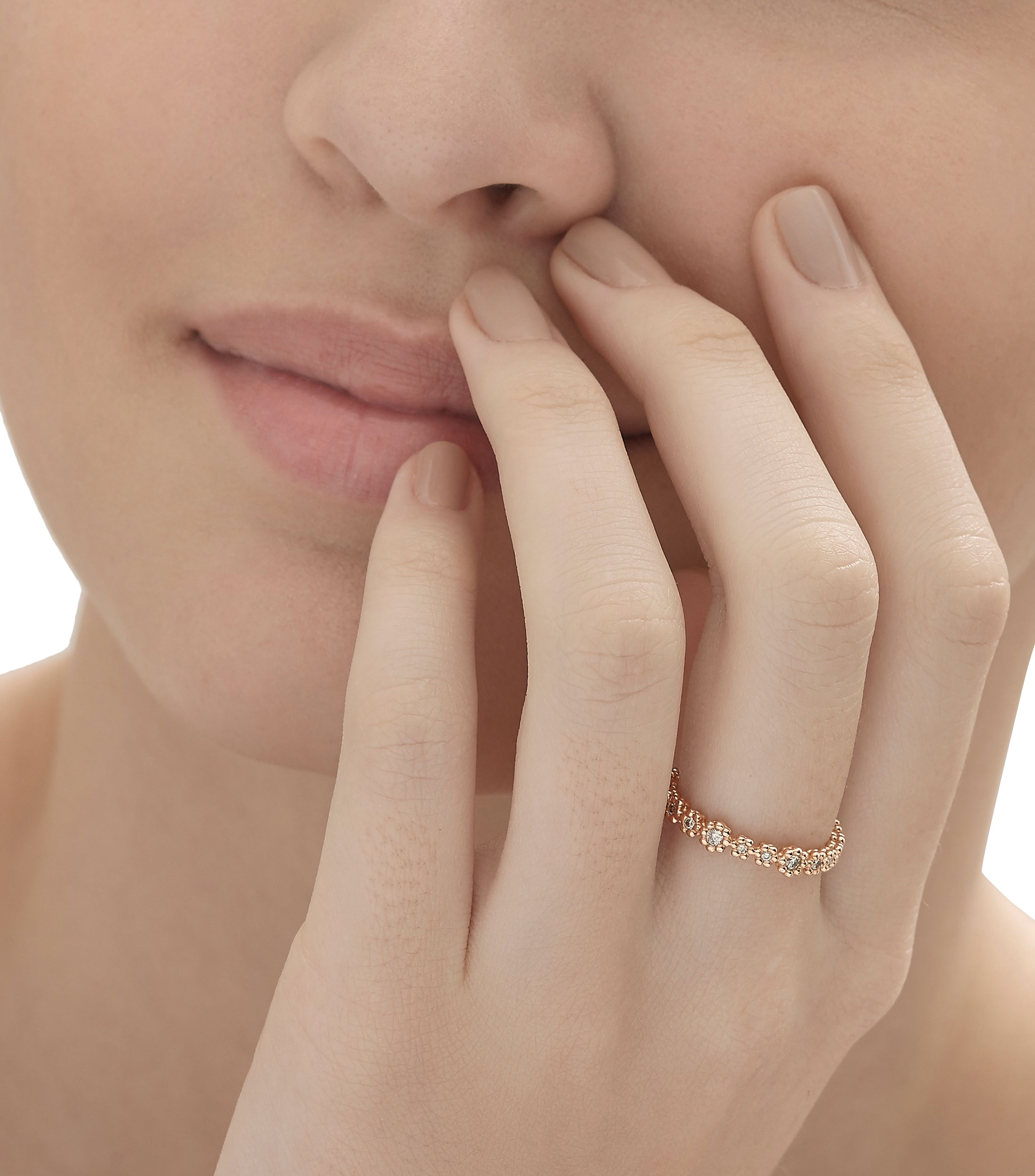 Anillo en oro rosa de 18 kilates con diamantes MyCollection Light Mujer