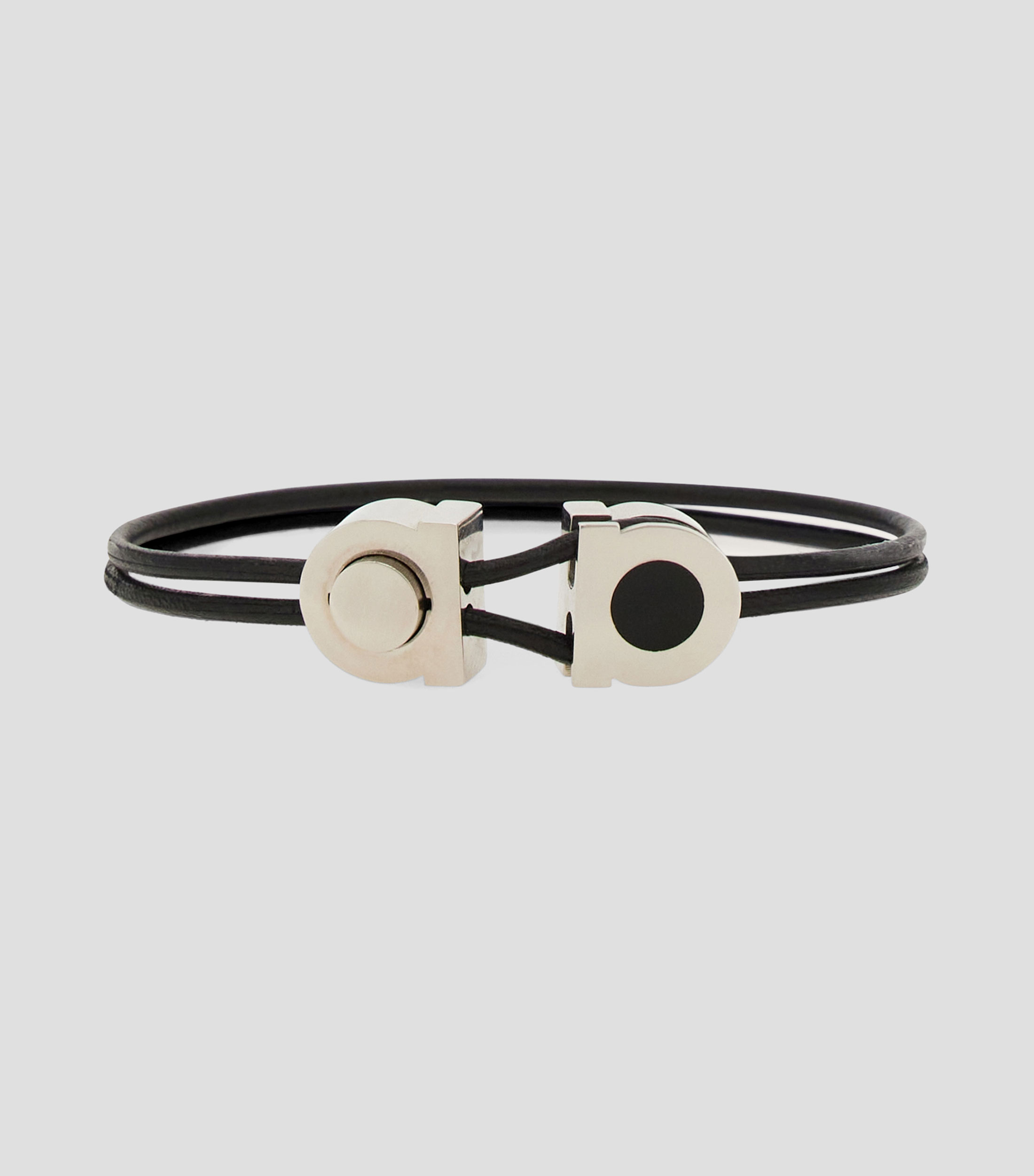 Pulsera con doble cordón y ganchos Hombre