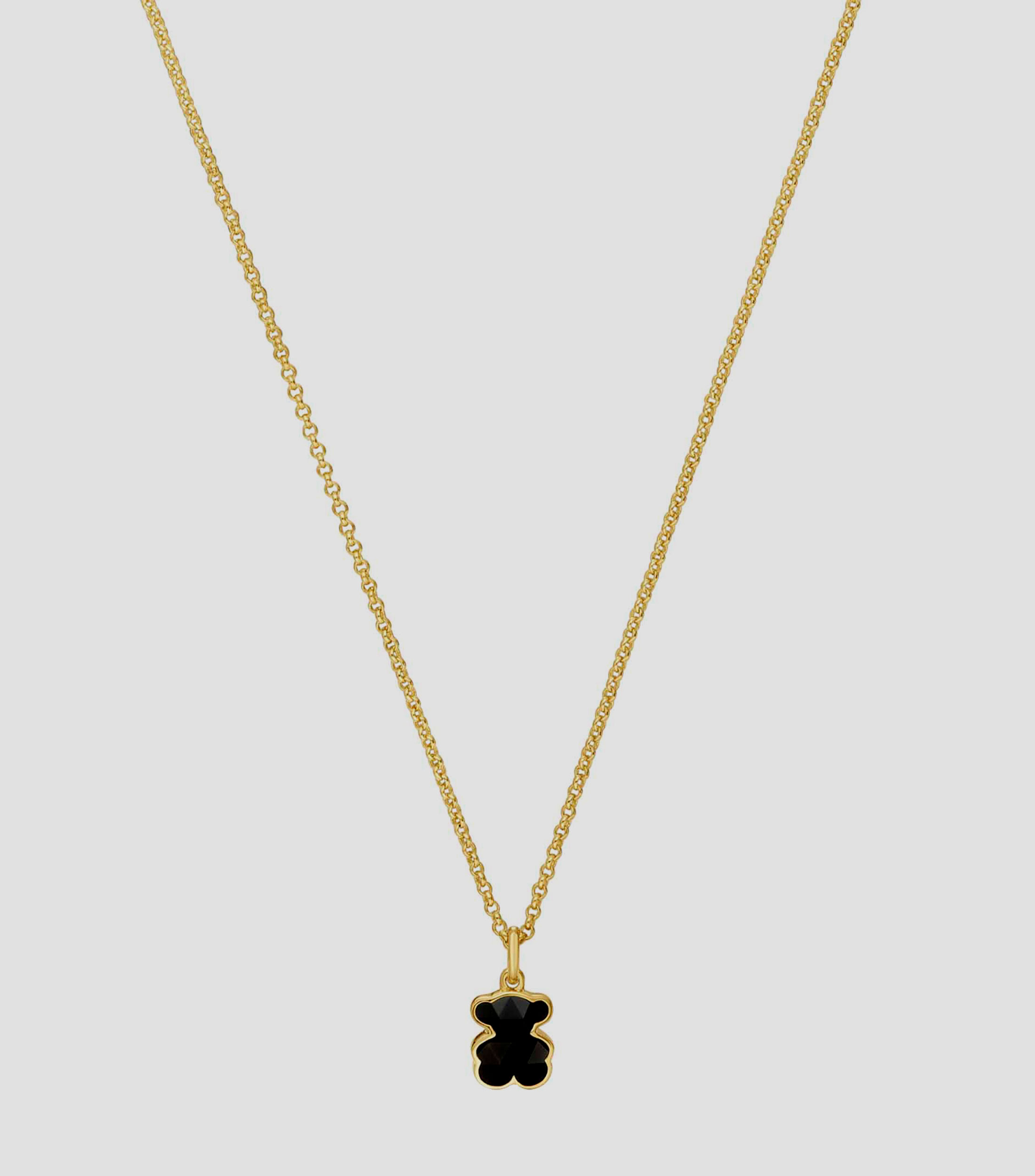 Collar con oso en plata .925 y onix Icon Color Mujer