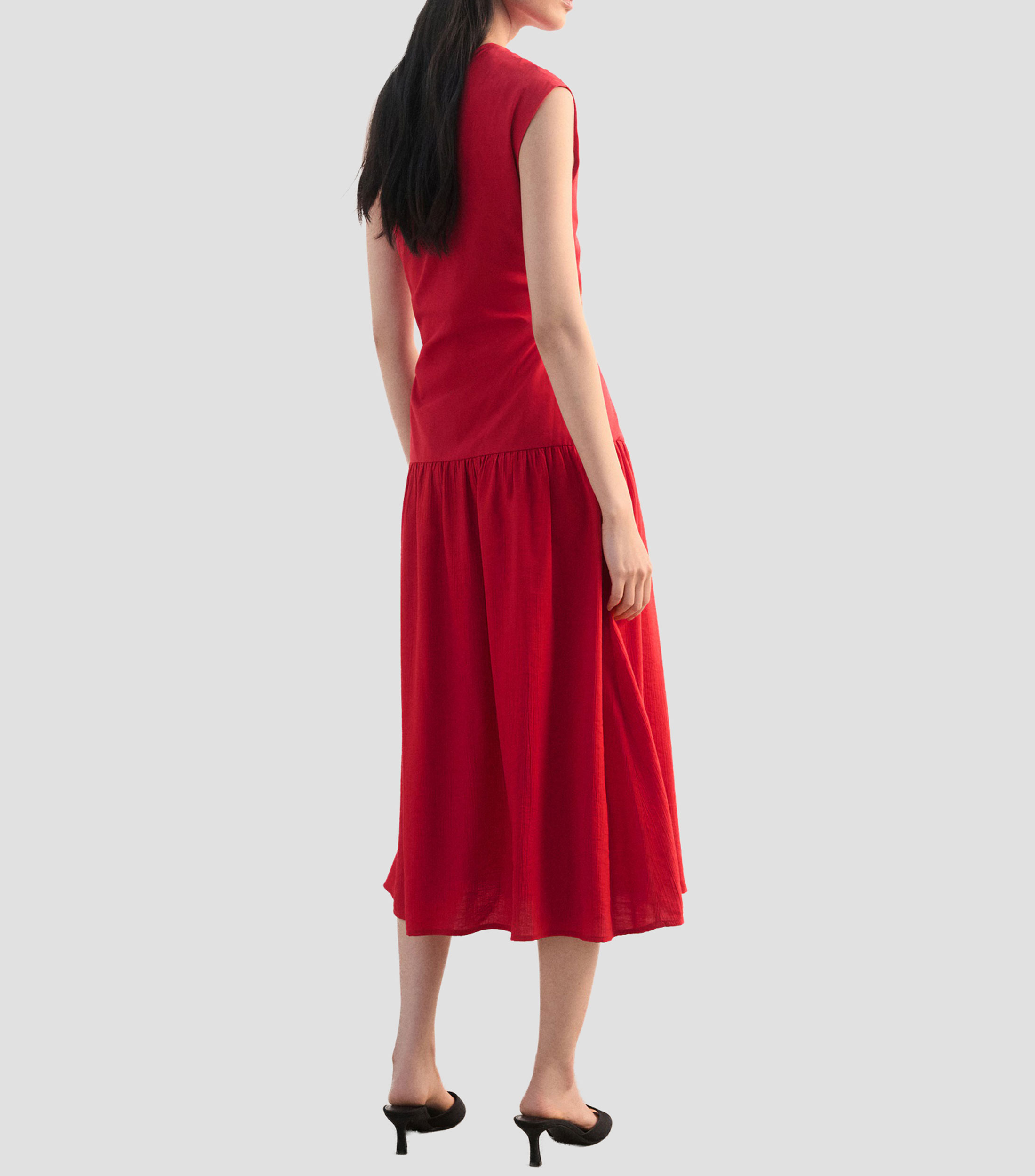 Vestido midi liso Mujer