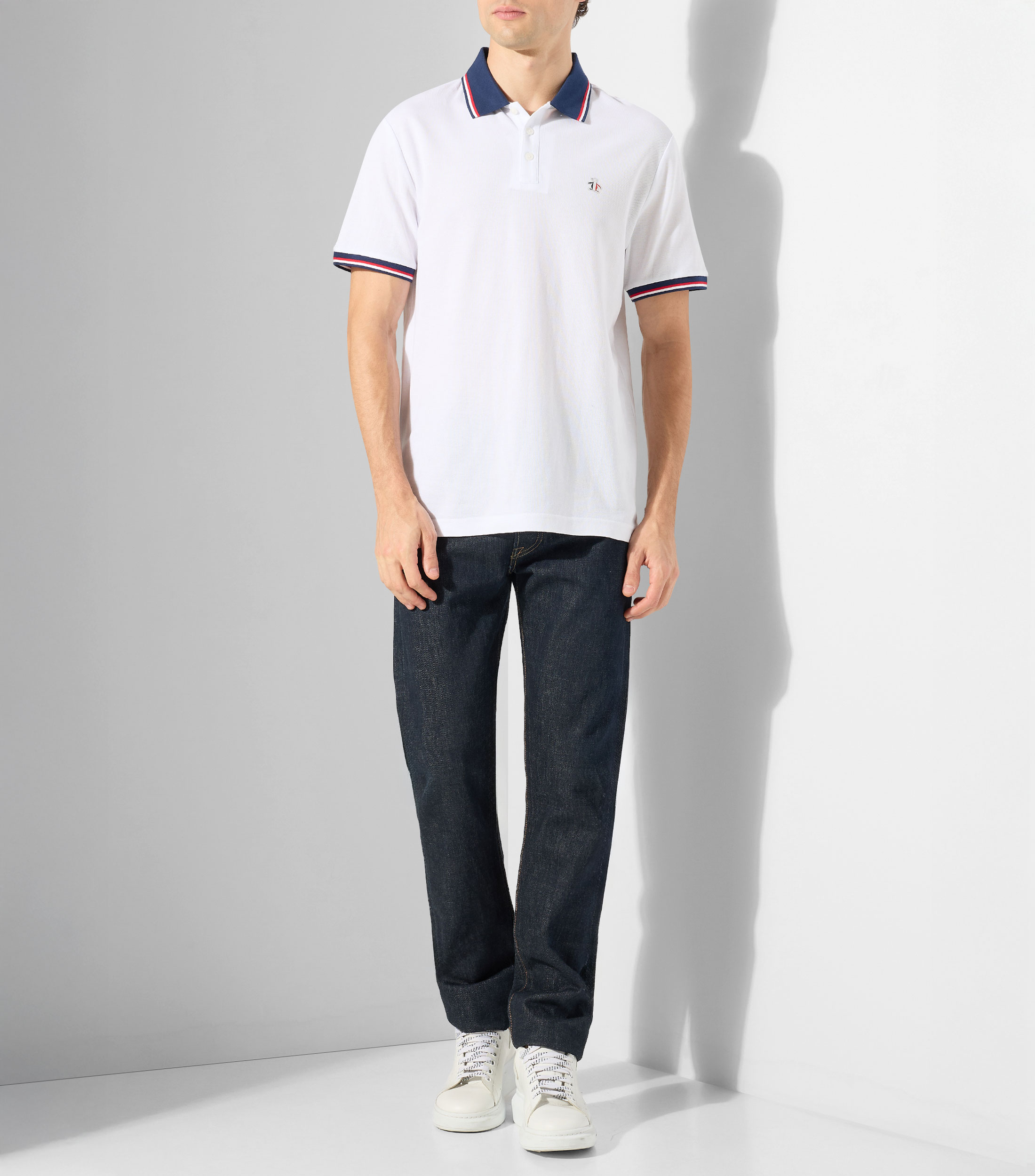 Playera tipo polo con manga corta lisa Hombre