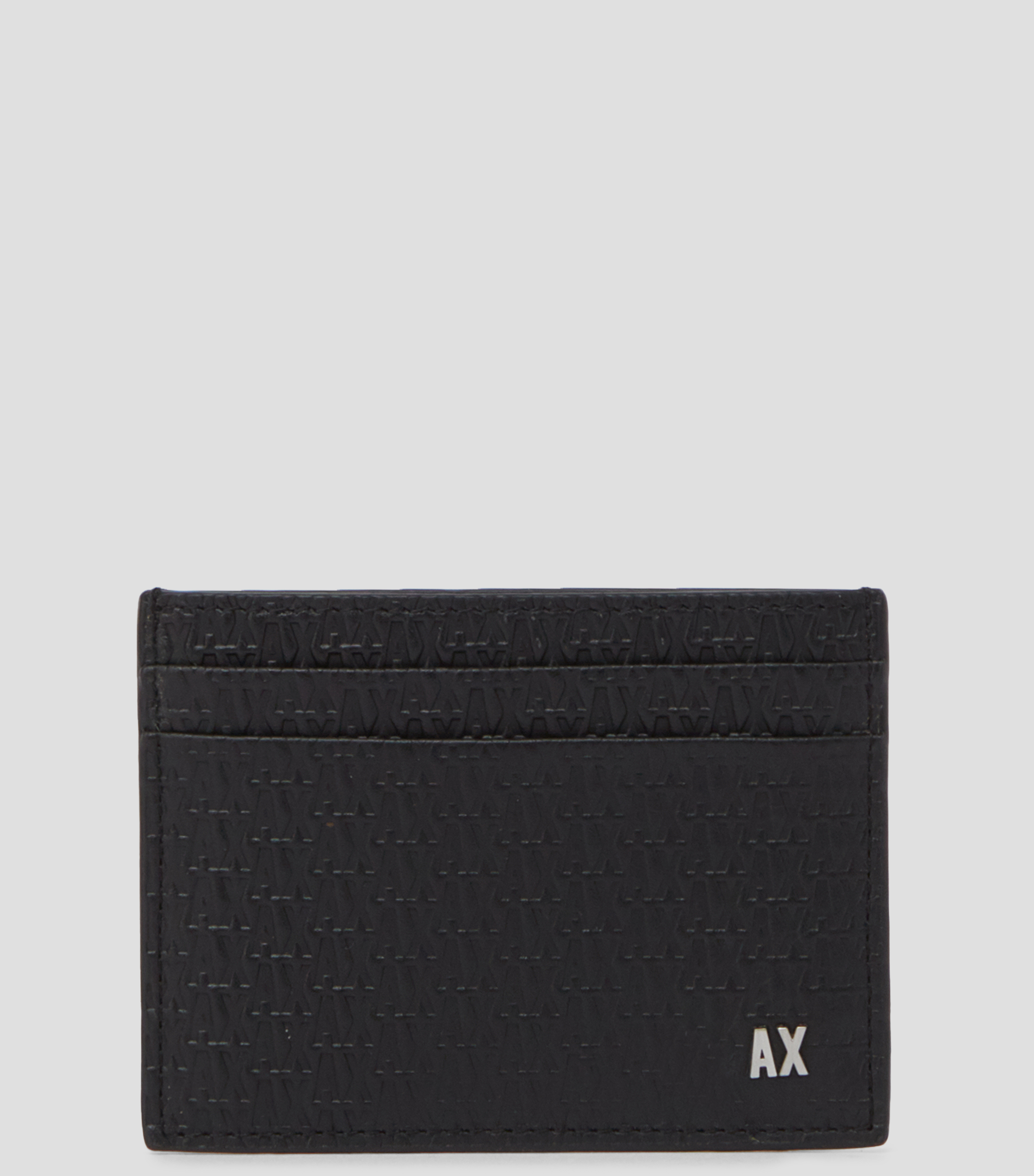 Tarjetero en piel con monogram Hombre