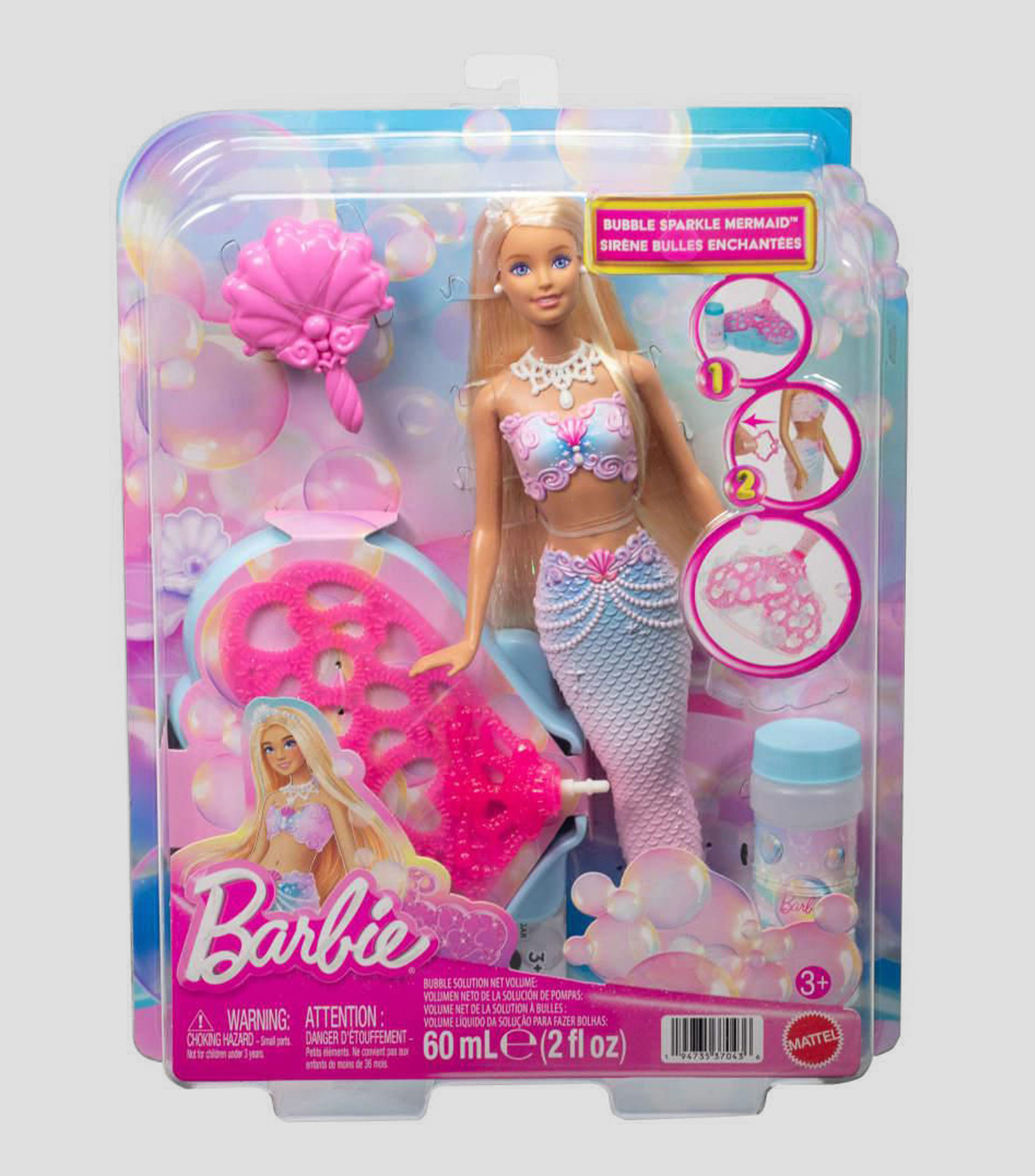Muñeca Barbie Sirena con Burbujas