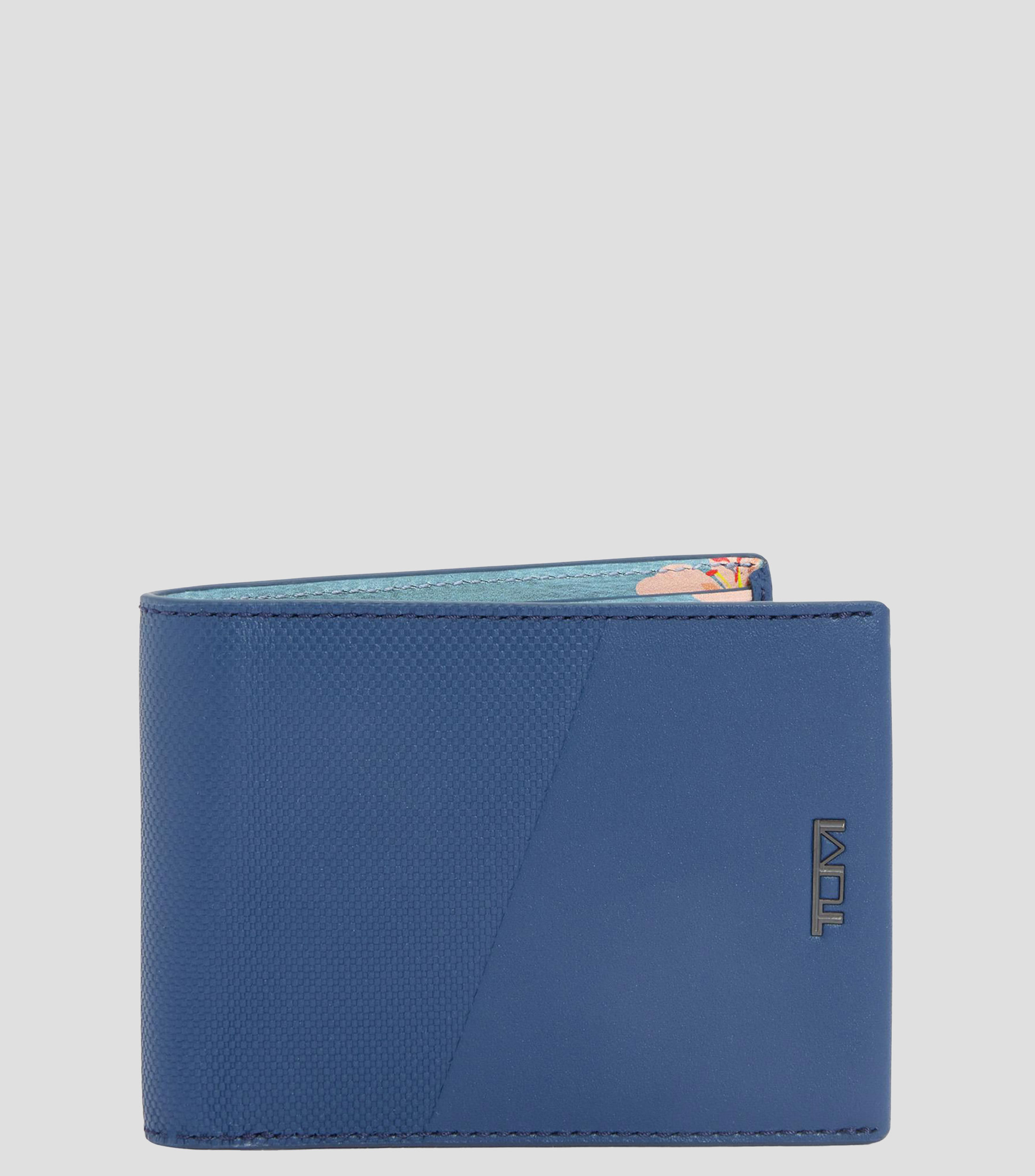 Cartera bifold en cuero estampada Hombre
