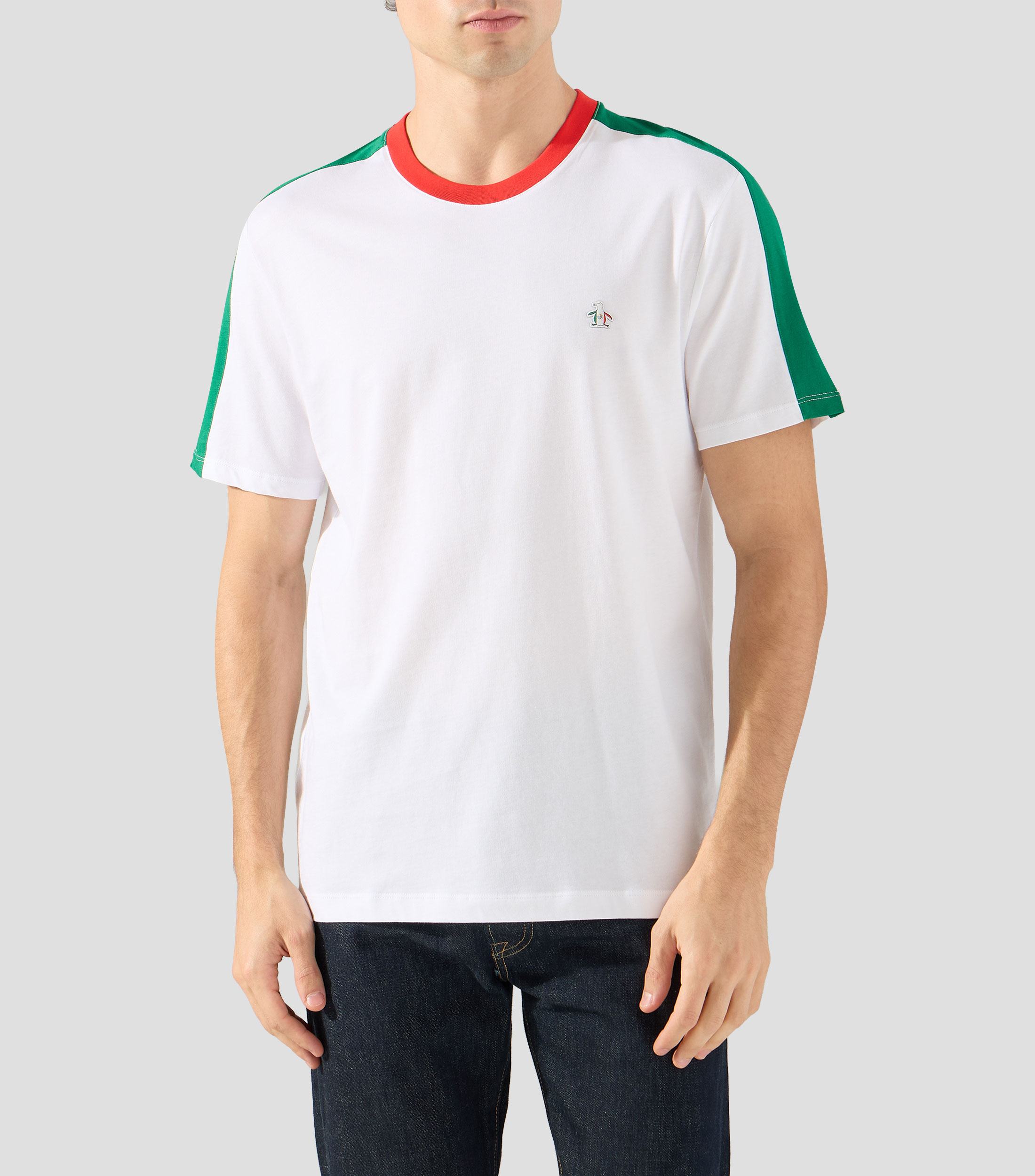 Playera de cuello redondo con manga corta lisa Hombre