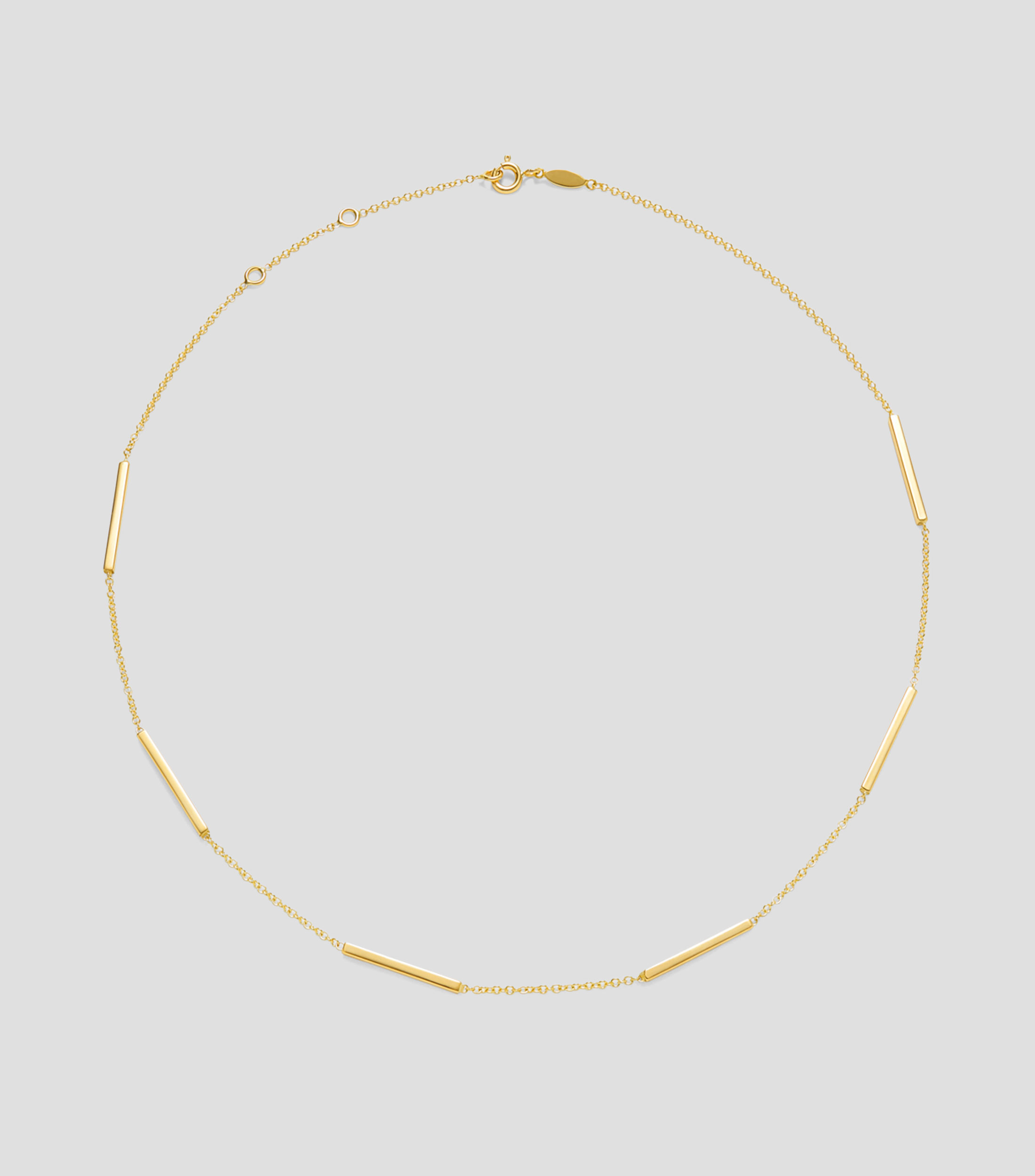 Collar doble en Oro amarillo de 18 Kilates con detalles cilíndricos Mujer